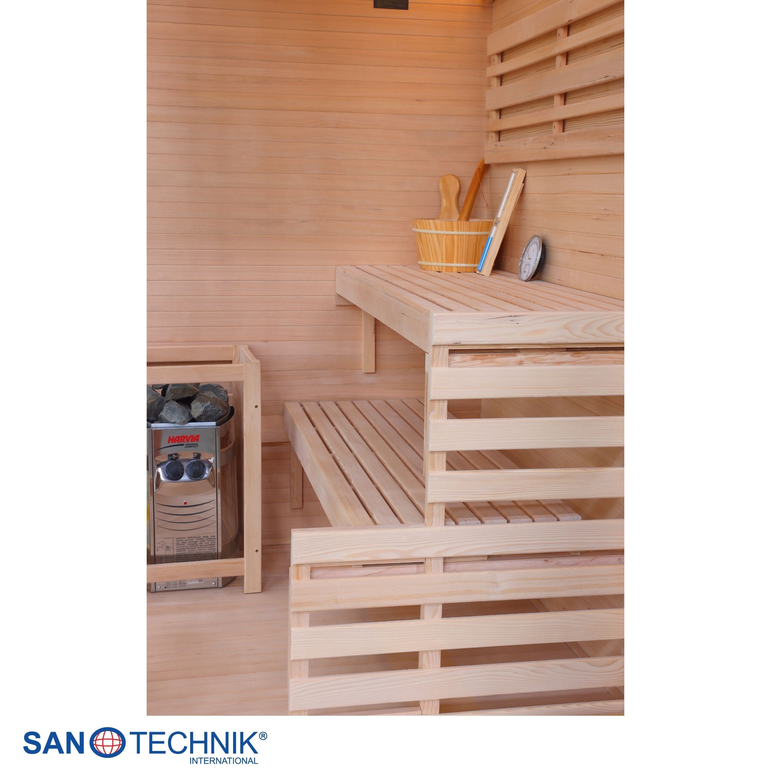 Sanotechnik - PANORAMA Sauna für 2 Personen 130x120x200 cm