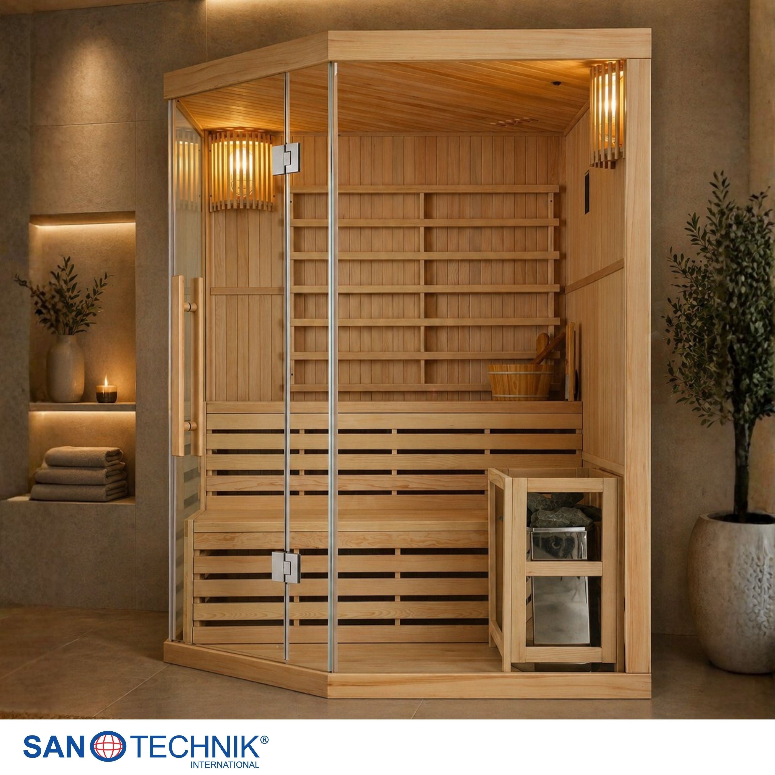 Sanotechnik - TALLINN Sauna für 3 Personen 150x150x200 cm