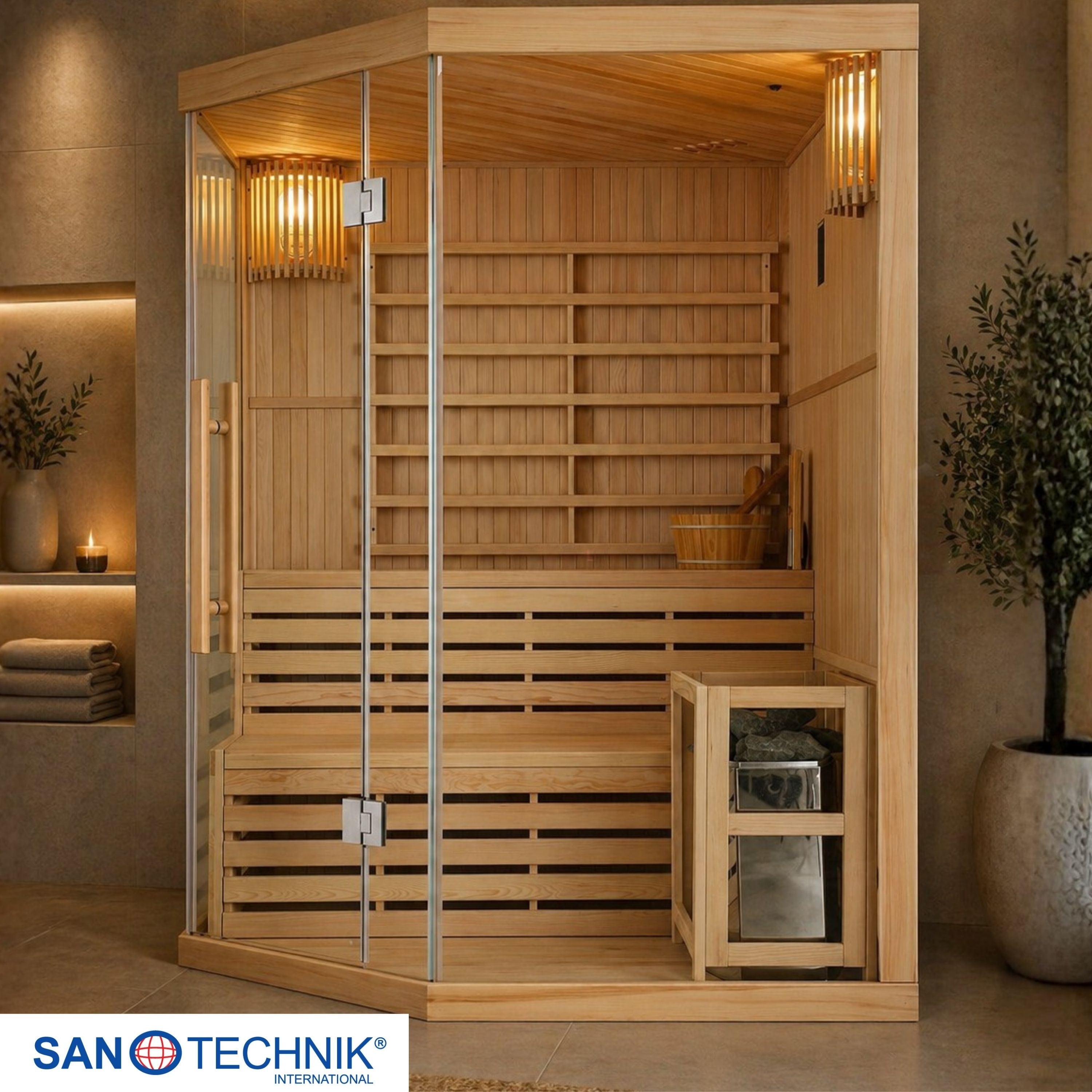 Sanotechnik - TALLINN Sauna für 3 Personen 150x150x200 cm