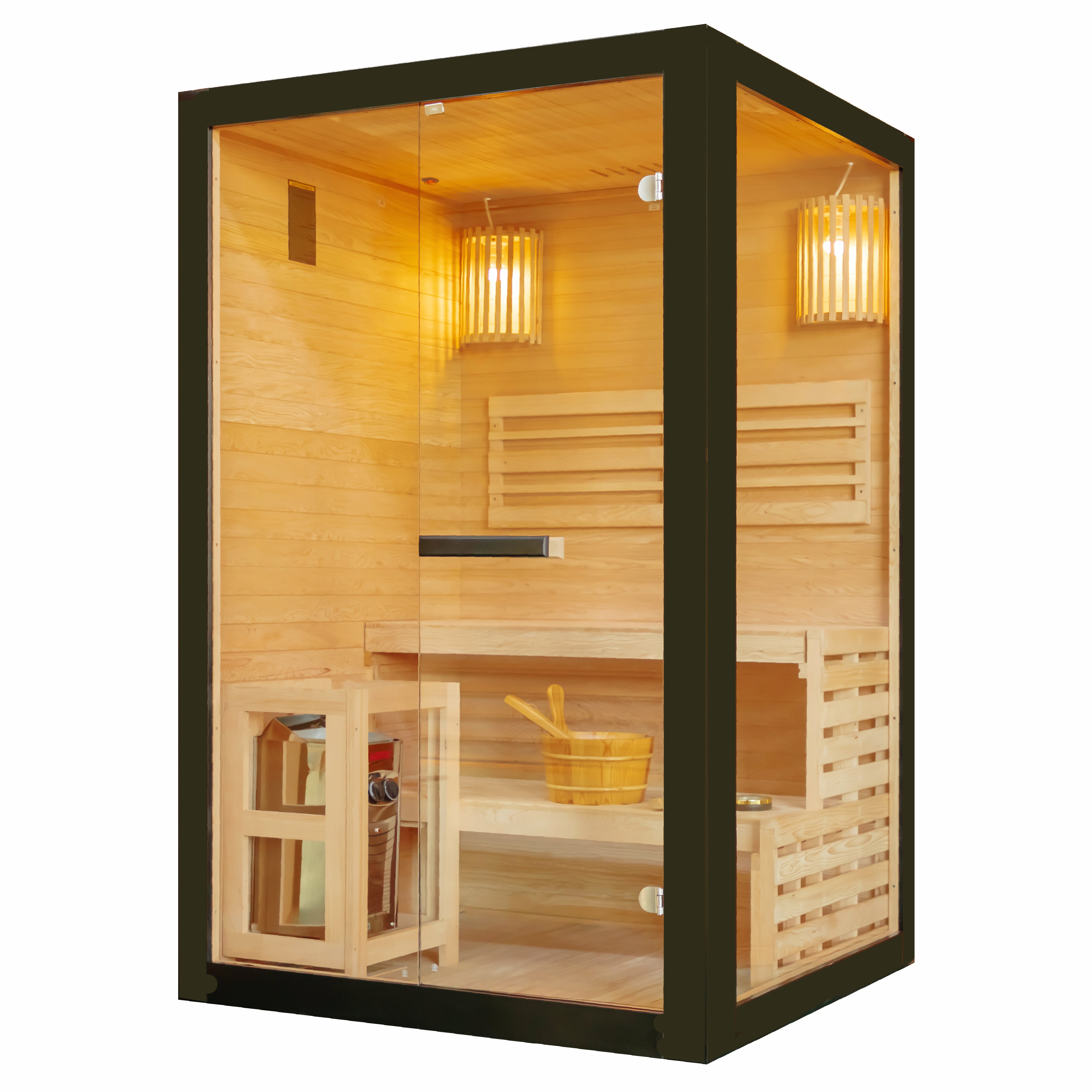 Finnische Sauna PANORAMA black