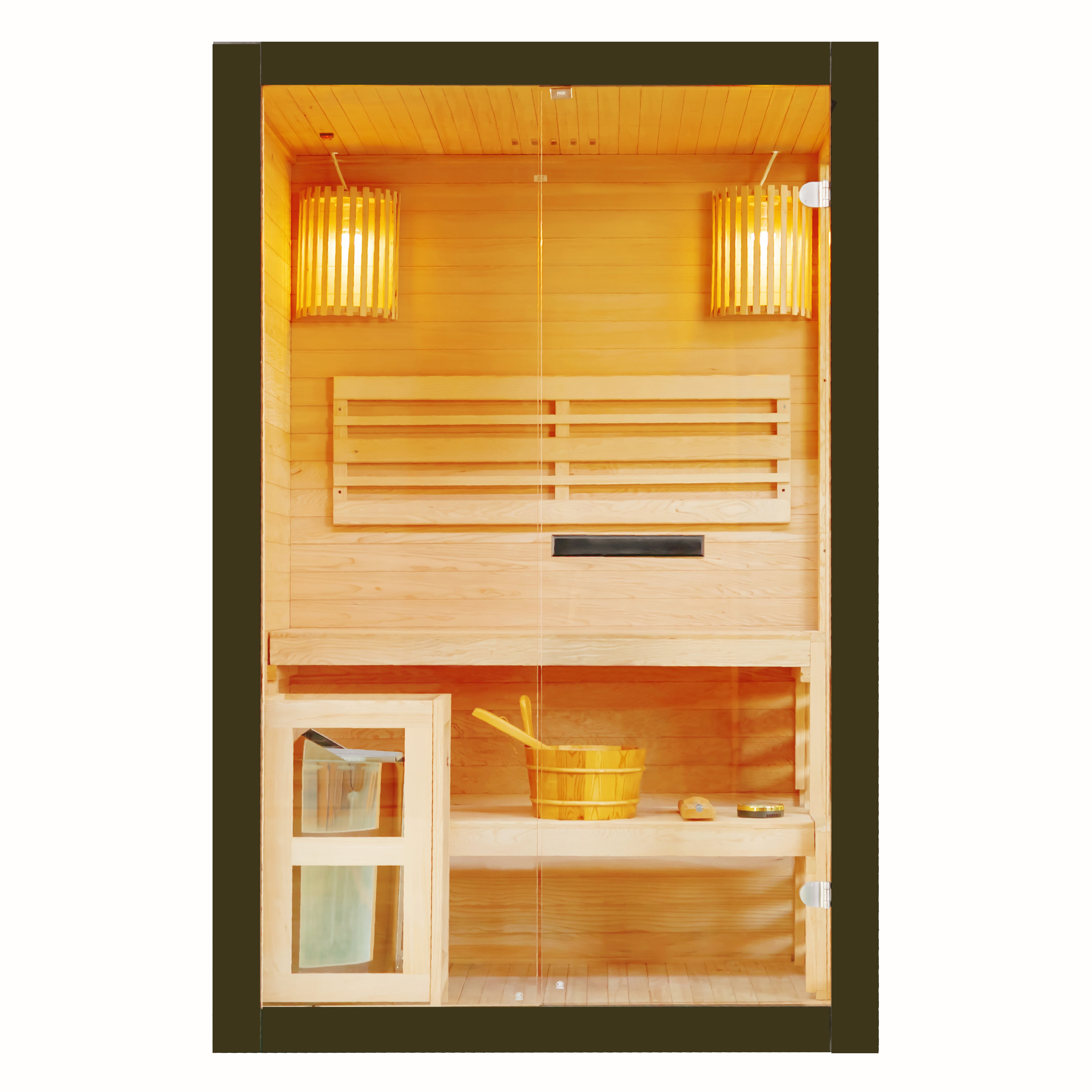 Finnische Sauna PANORAMA black