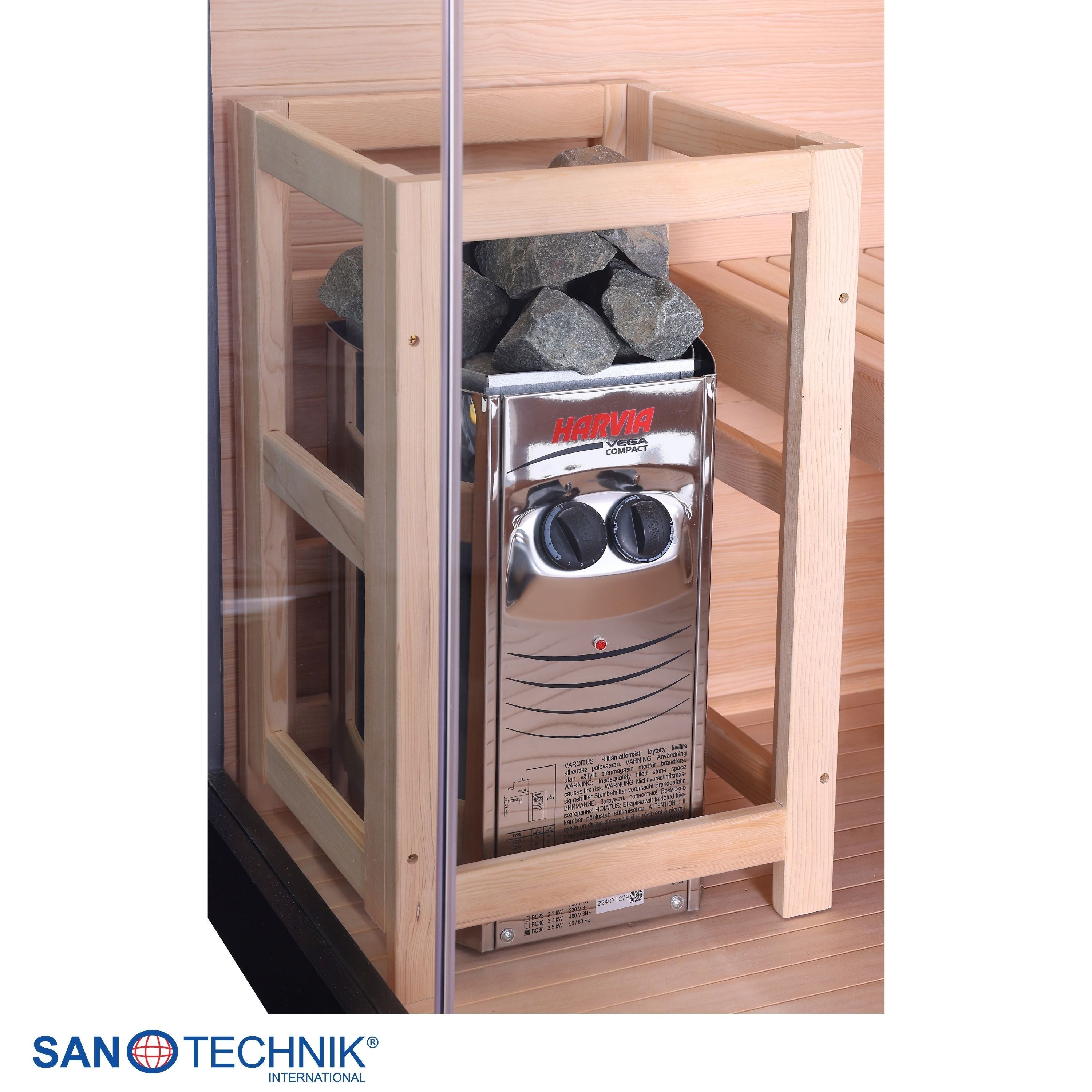 Sanotechnik - PANORAMA BLACK Sauna für 2 Personen 130x120x200 cm