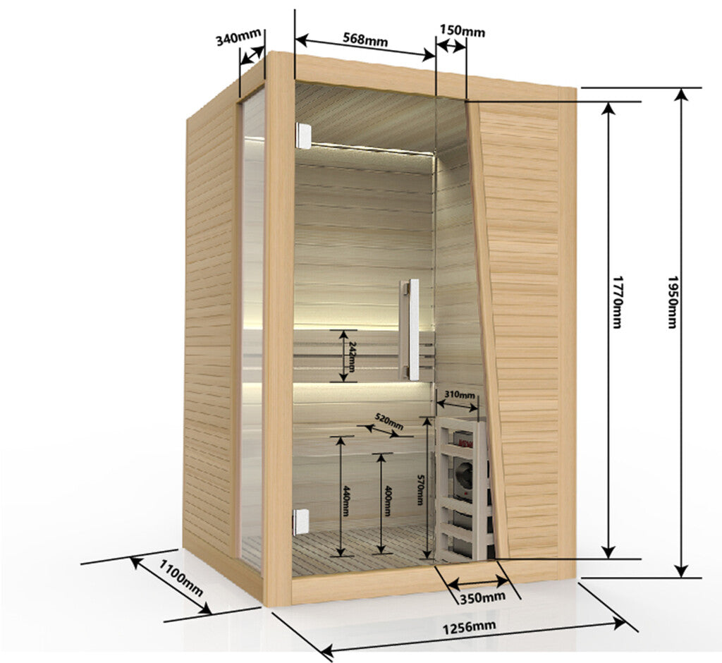 Sanotechnik - TAMPERE Sauna für 2 Personen 125x110x195 cm