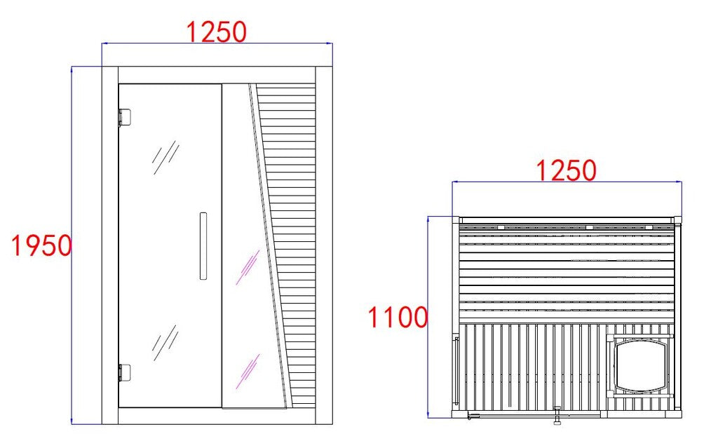 Sanotechnik - TAMPERE Sauna für 2 Personen 125x110x195 cm
