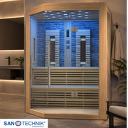 Sanotechnik - KIRUNA Infrarotkabine für 3-4 Personen 160x114,1x64,8x114,1x160 x 210 cm