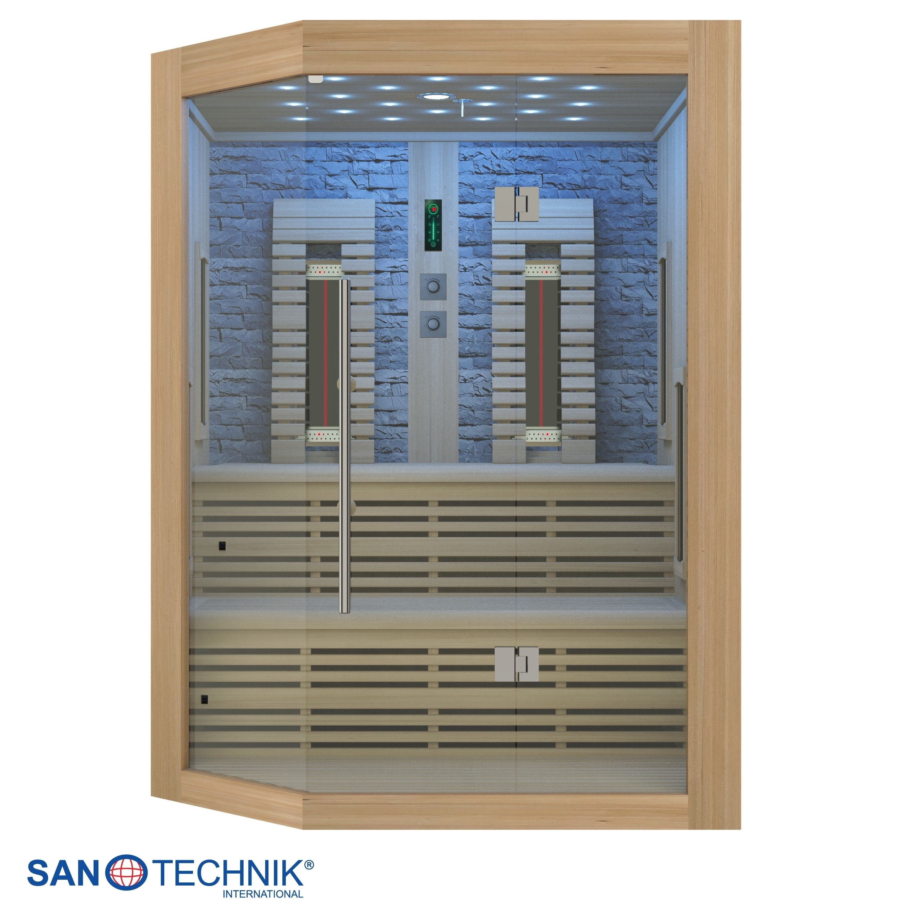 Sanotechnik - KIRUNA Infrarotkabine für 3-4 Personen 160x114,1x64,8x114,1x160 x 210 cm
