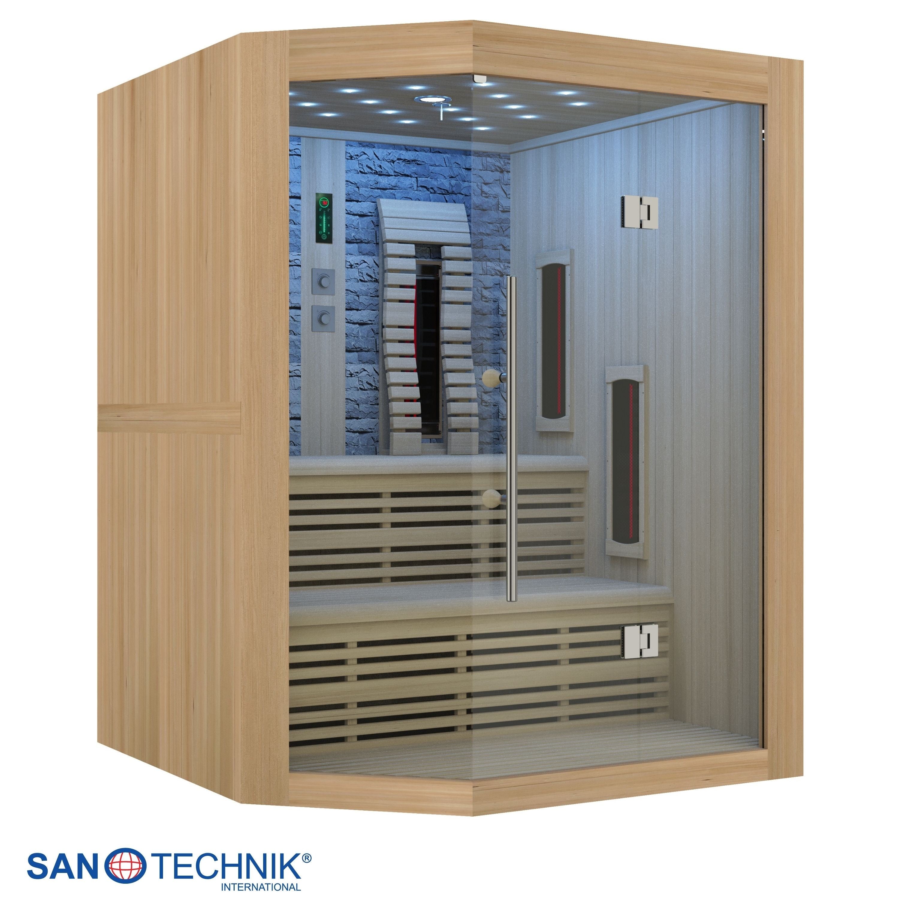 Sanotechnik - KIRUNA Infrarotkabine für 3-4 Personen 160x114,1x64,8x114,1x160 x 210 cm