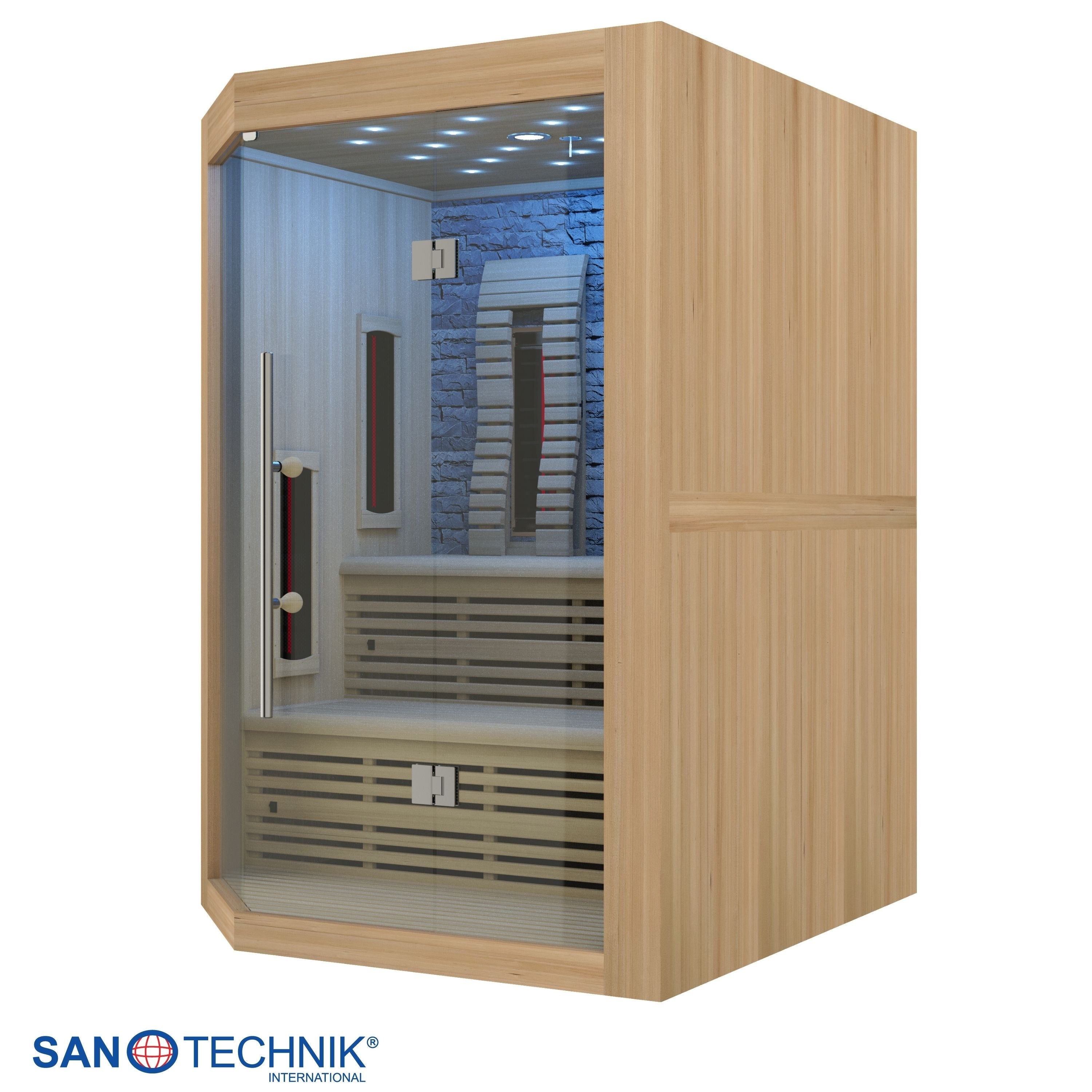 Sanotechnik - KIRUNA Infrarotkabine für 3-4 Personen 160x114,1x64,8x114,1x160 x 210 cm