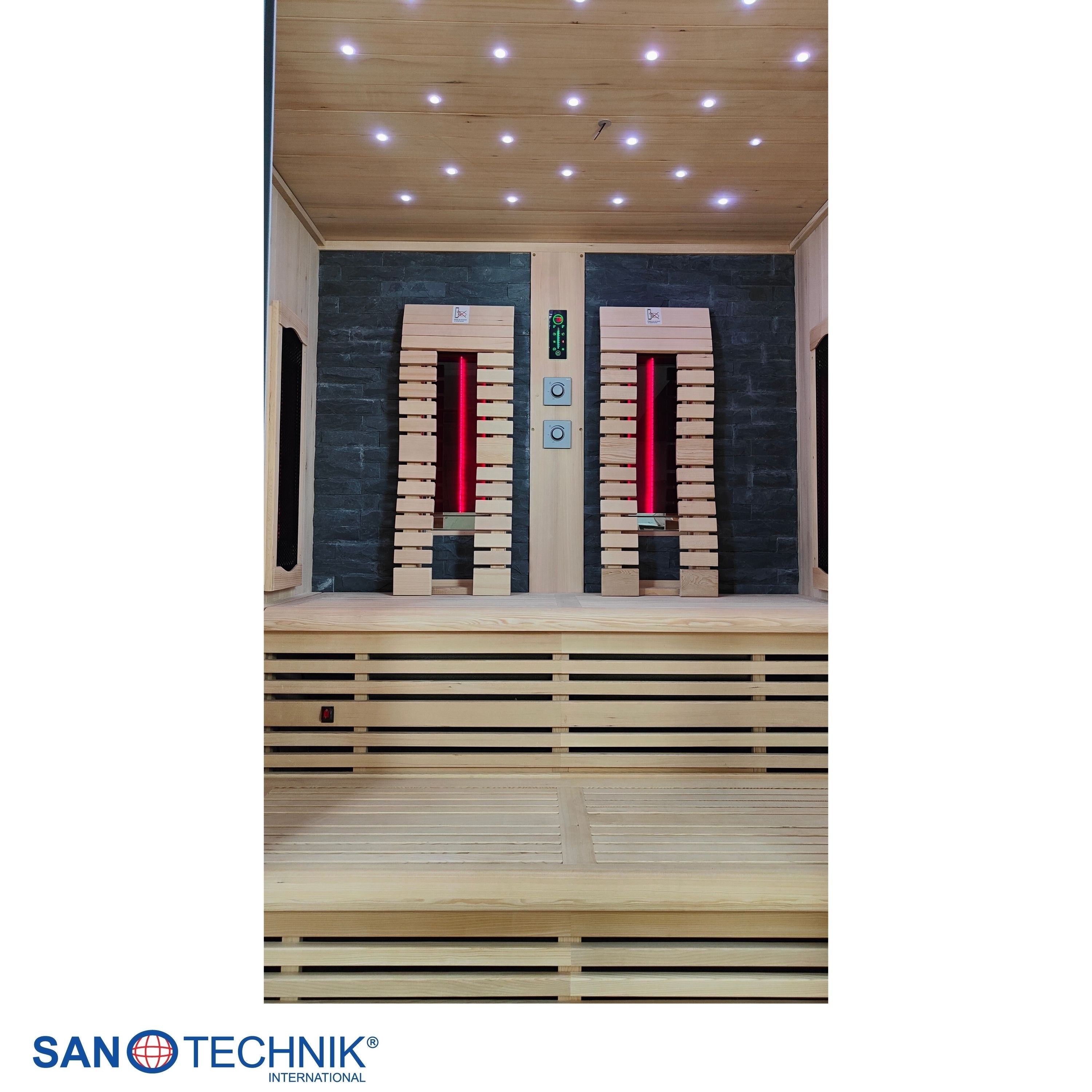 Sanotechnik - KIRUNA Infrarotkabine für 3-4 Personen 160x114,1x64,8x114,1x160 x 210 cm
