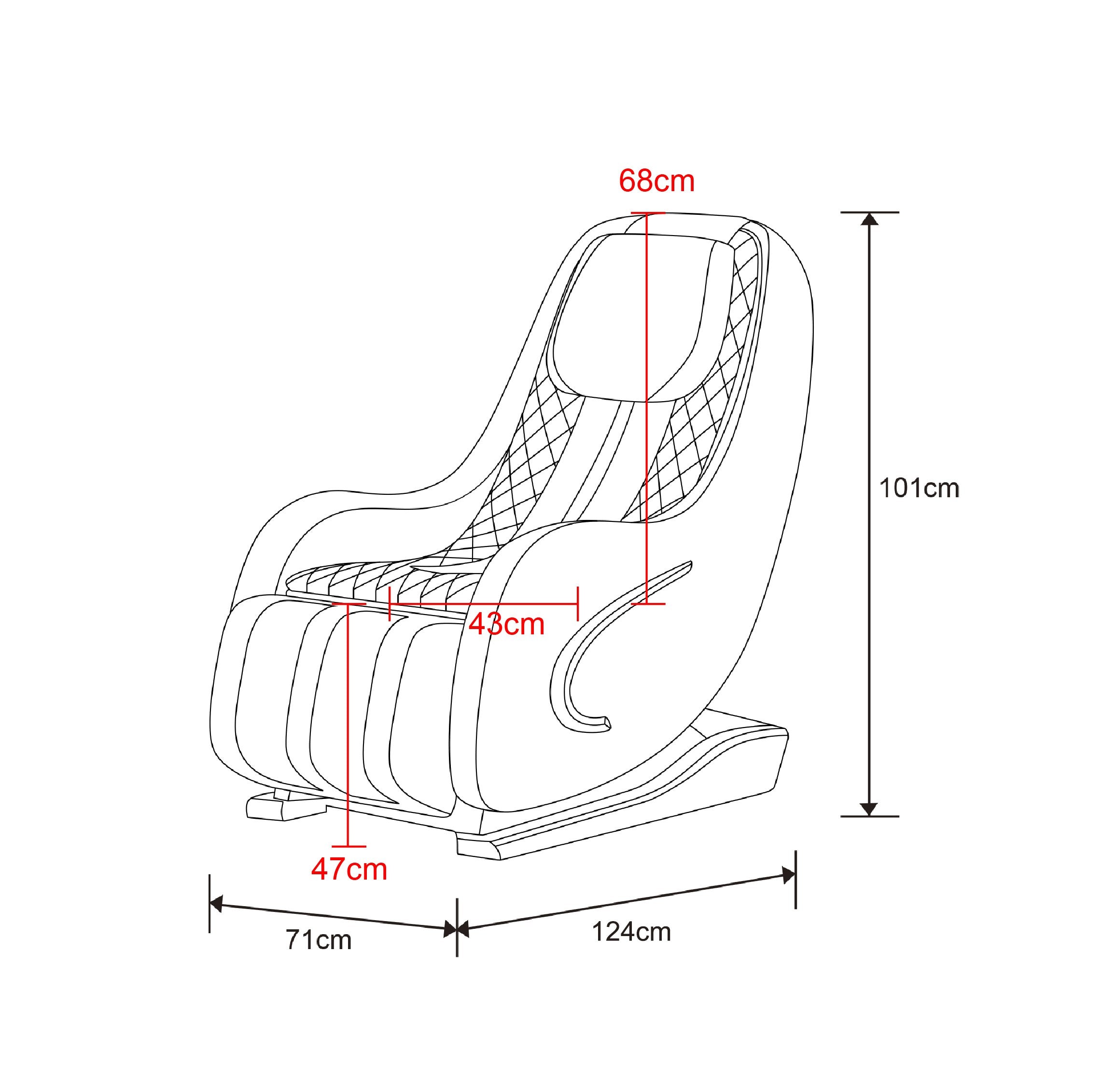 Sanotechnik - LUXUS – MASSAGESESSEL schwarz  71x124x101 cm