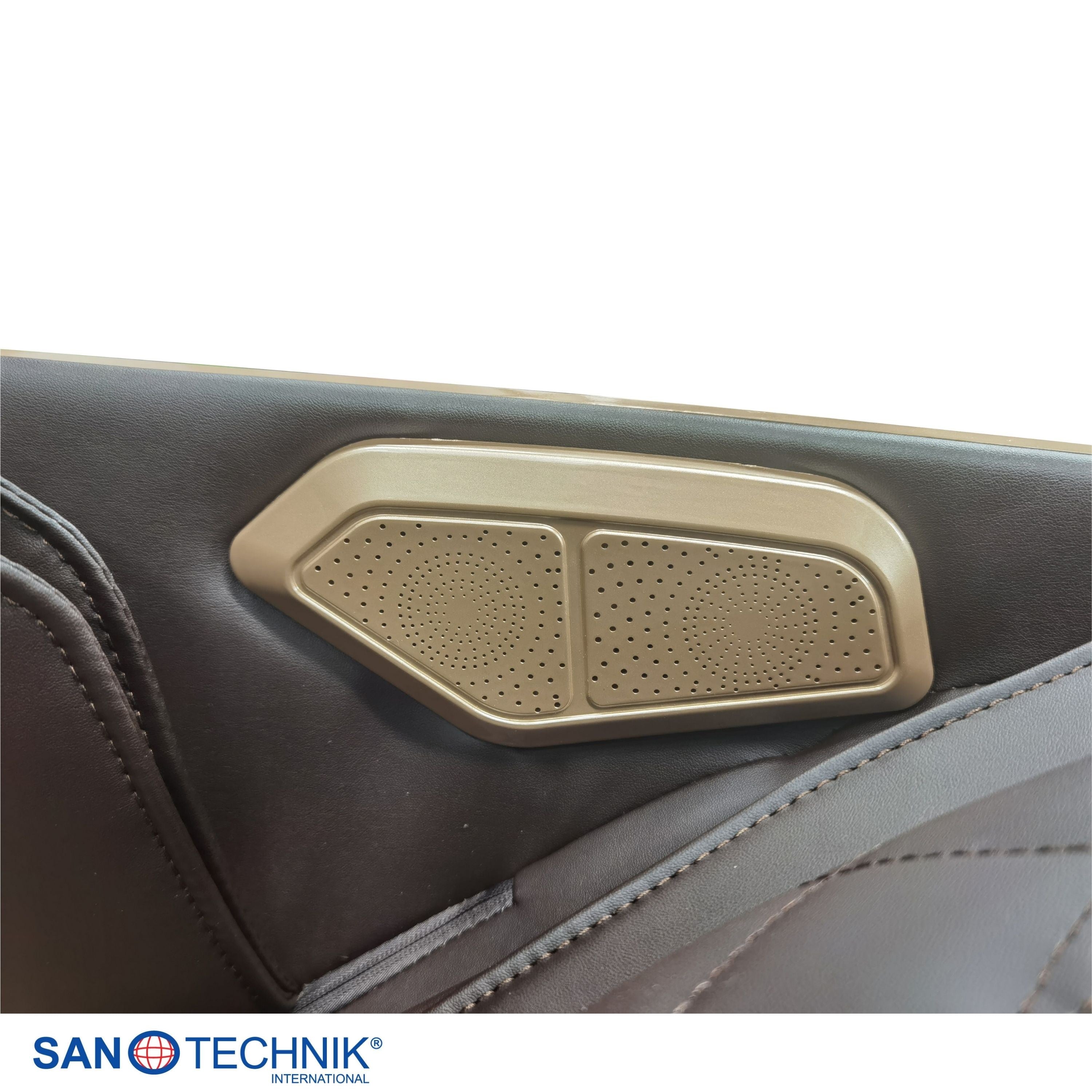 Sanotechnik - MEDORA Luxus-Massagesessel – Schwarz/Braun 75x143x114 cm