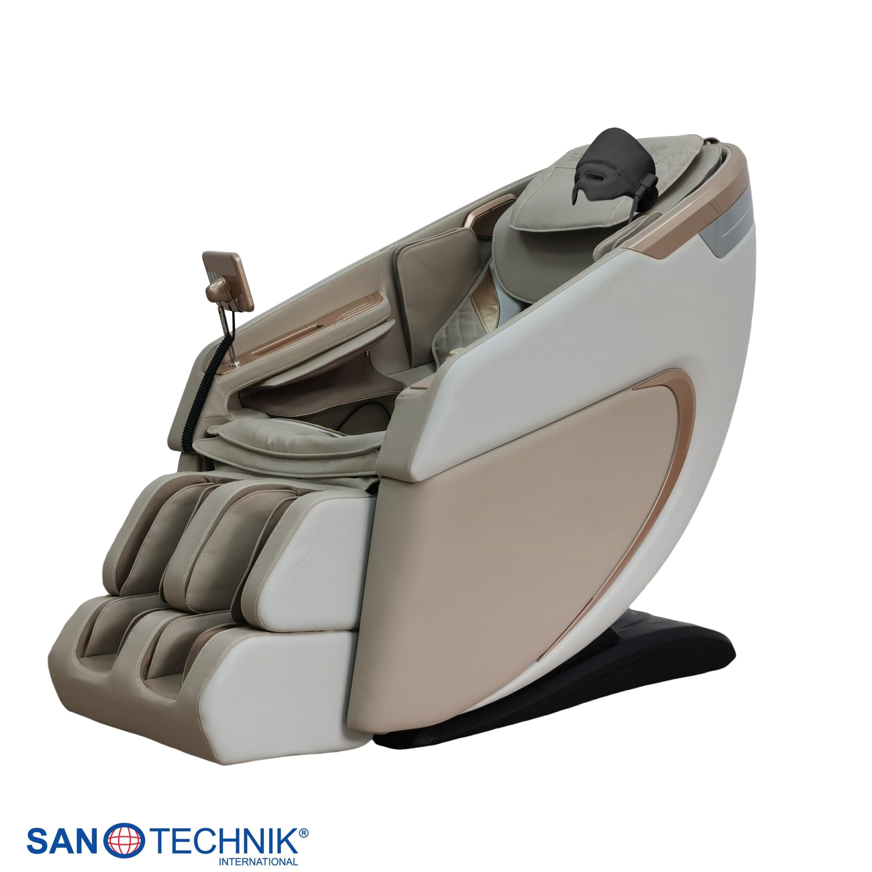 Sanotechnik - RESTORA Luxus-Massagesessel – Beige/Creme 75 x 143 x 114 cm