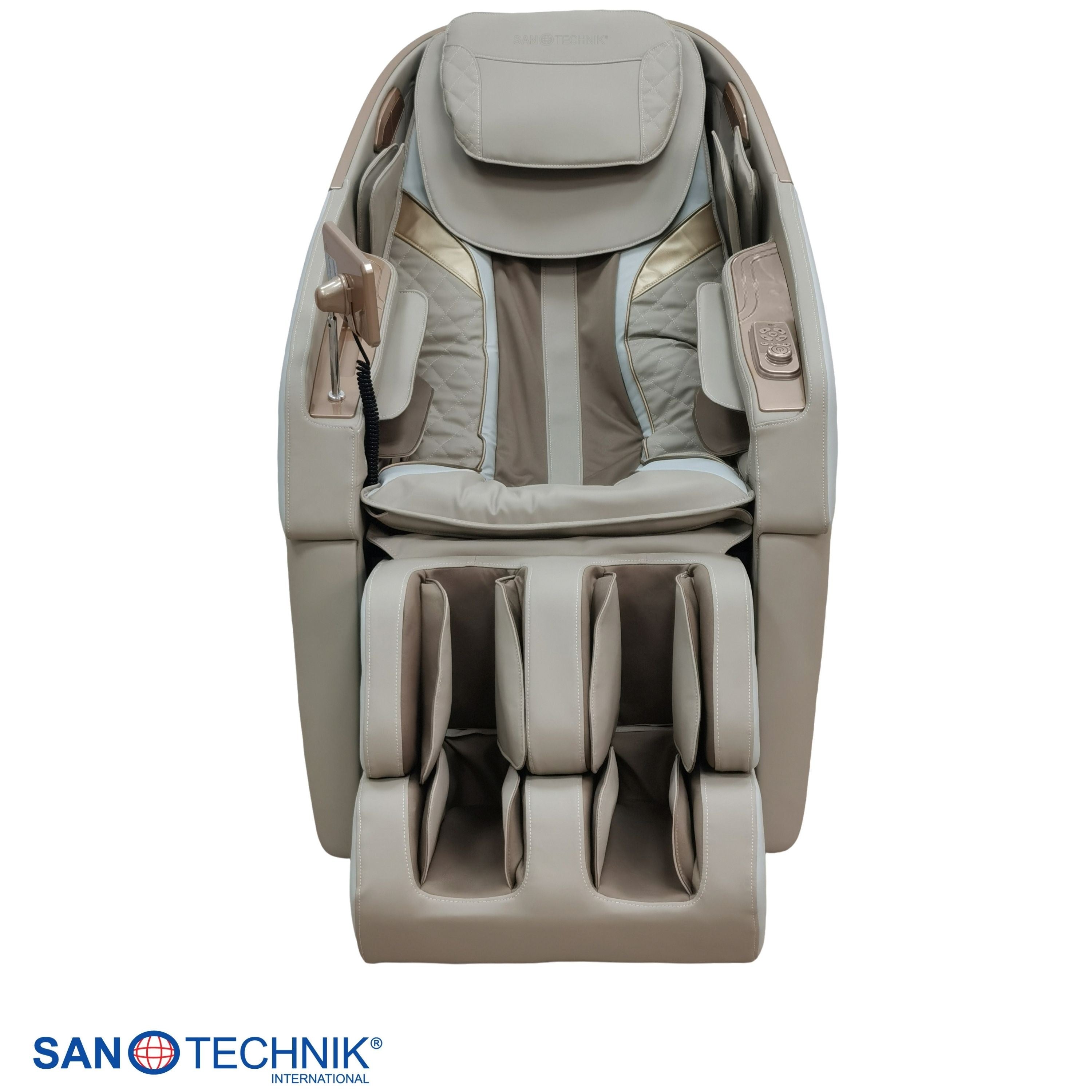 Sanotechnik - RESTORA Luxus-Massagesessel – Beige/Creme 75 x 143 x 114 cm