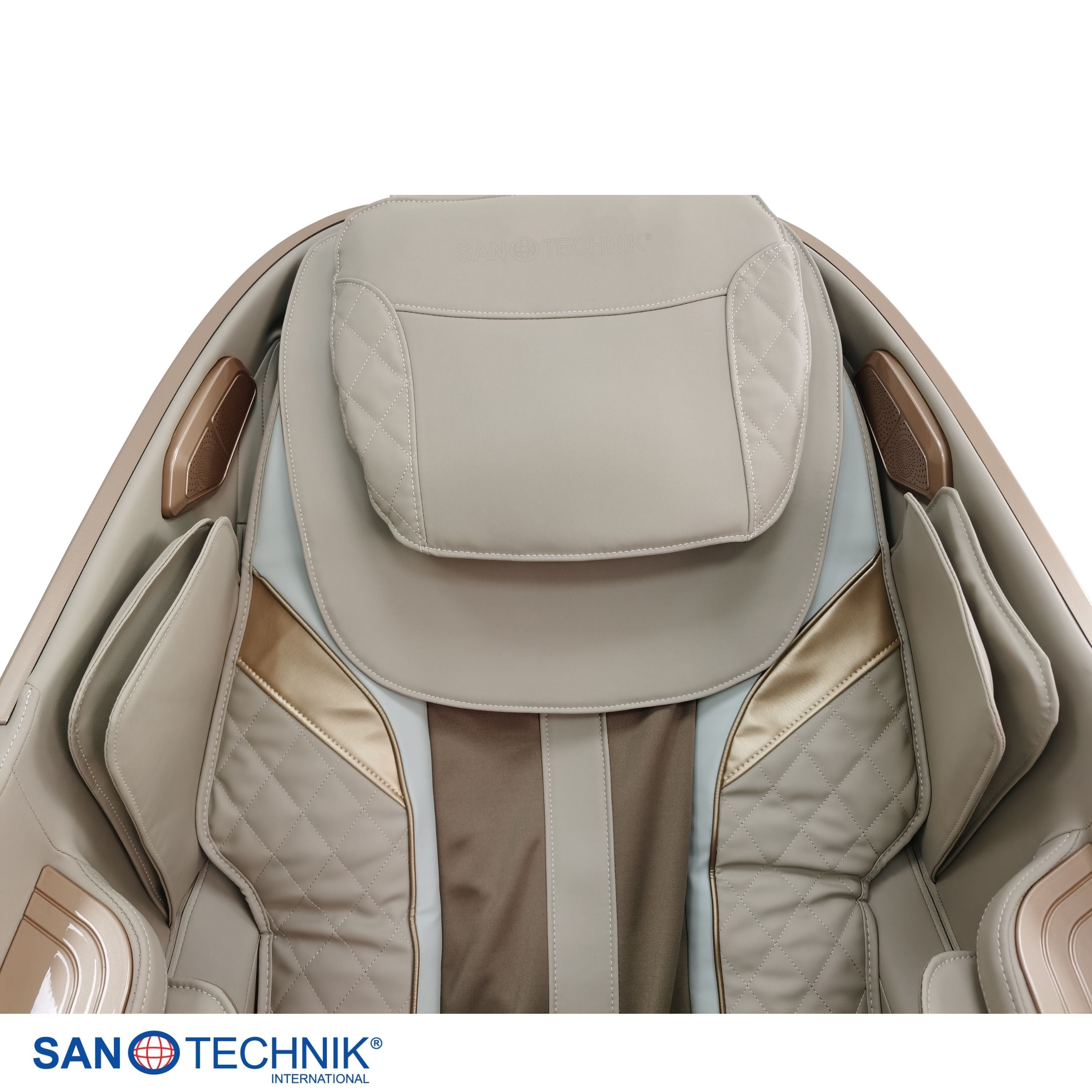 Sanotechnik - RESTORA Luxus-Massagesessel – Beige/Creme 75 x 143 x 114 cm