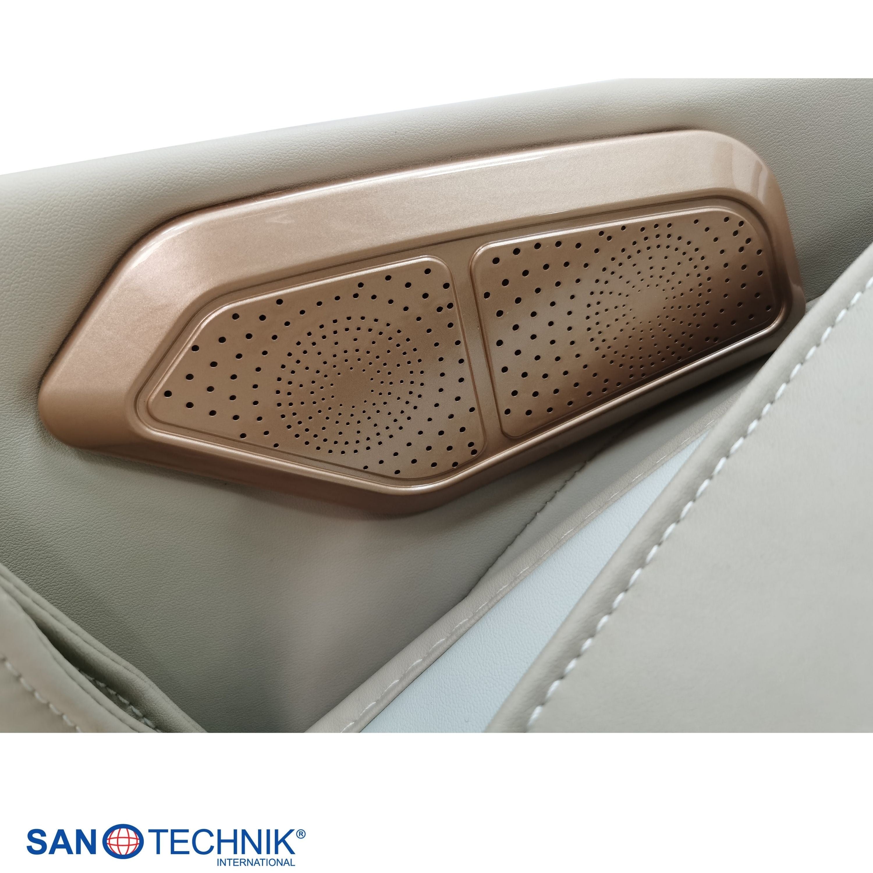 Sanotechnik - RESTORA Luxus-Massagesessel – Beige/Creme 75 x 143 x 114 cm