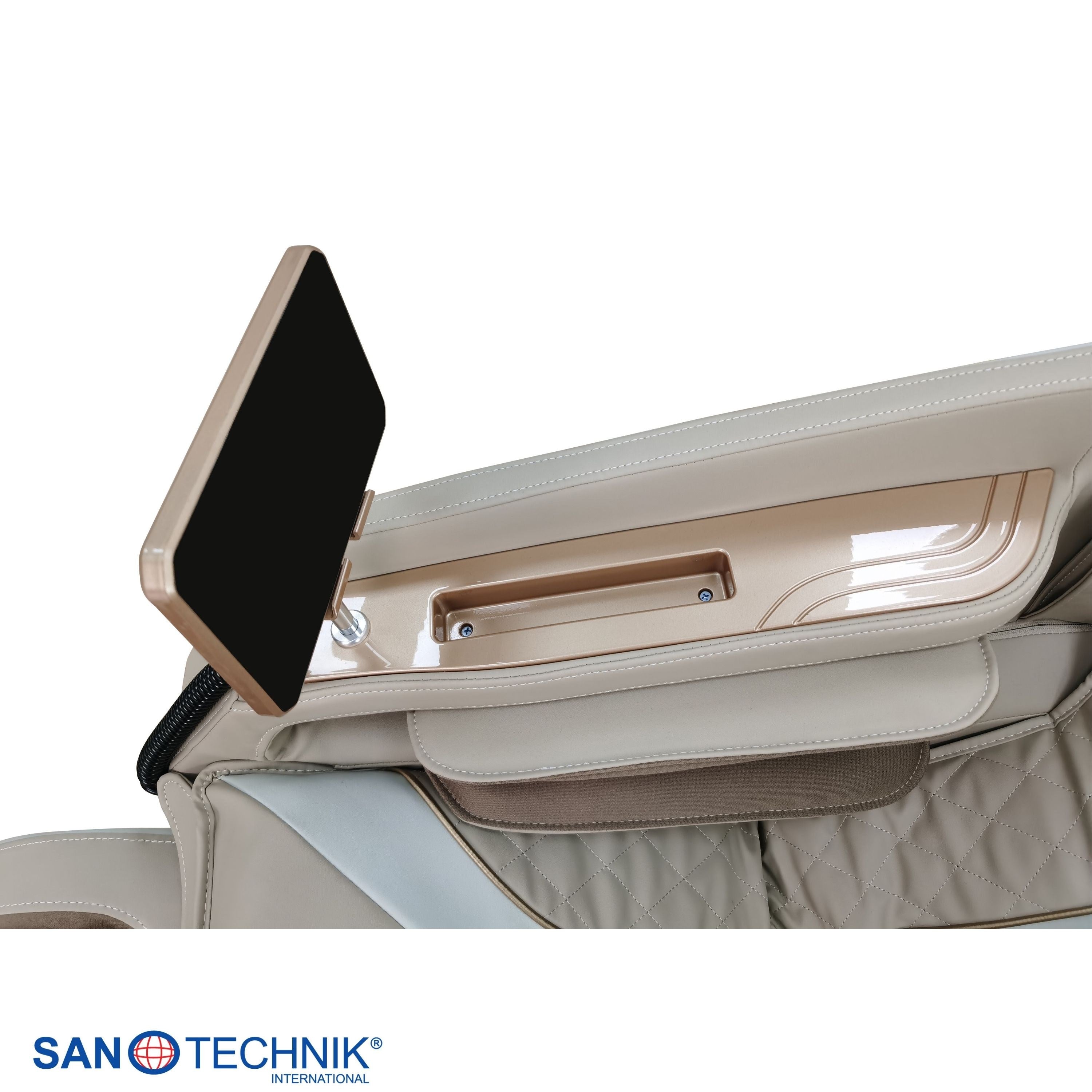 Sanotechnik - RESTORA Luxus-Massagesessel – Beige/Creme 75 x 143 x 114 cm