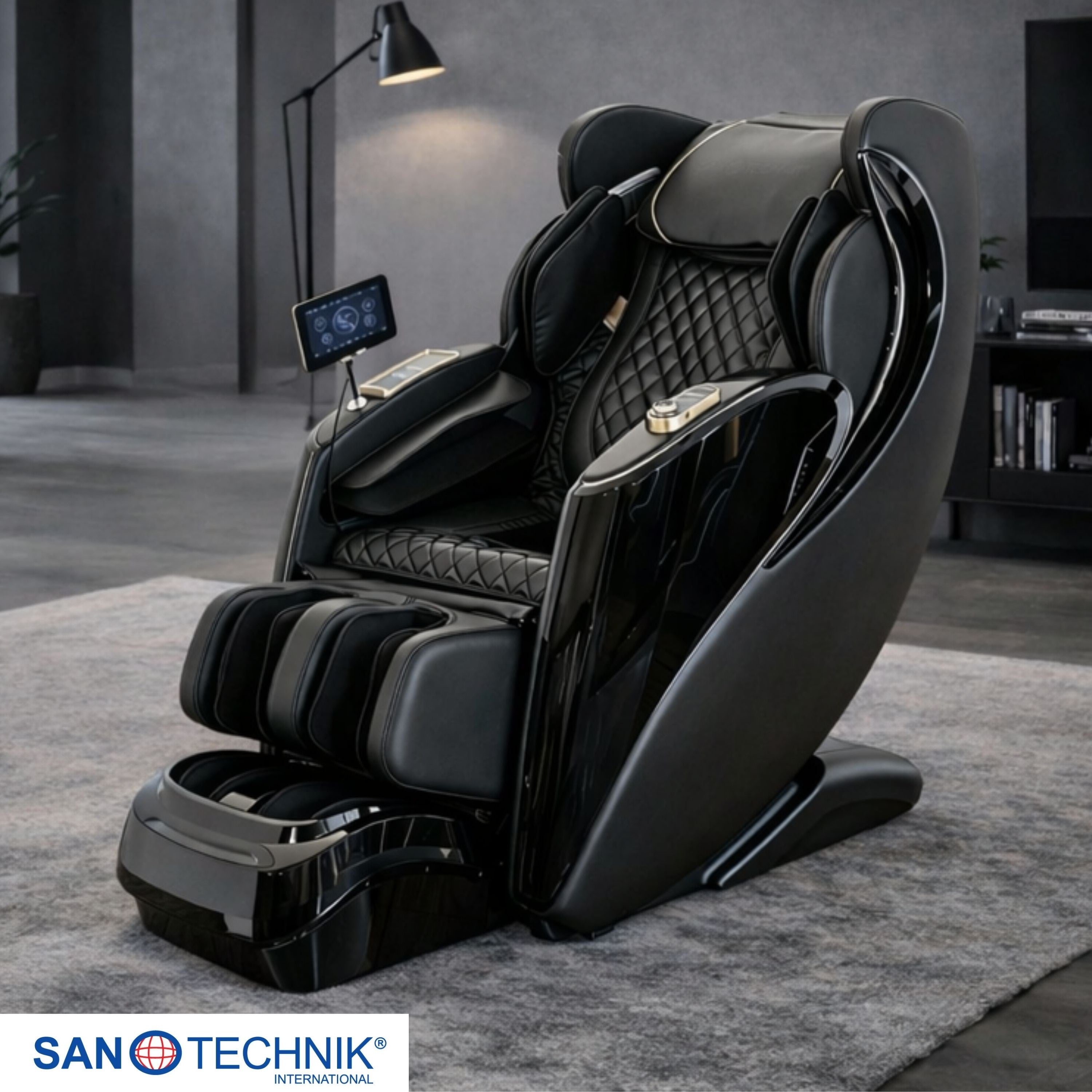 Sanotechnik - LUXORA Luxus-Massagesessel – Schwarz 76x159x115 cm