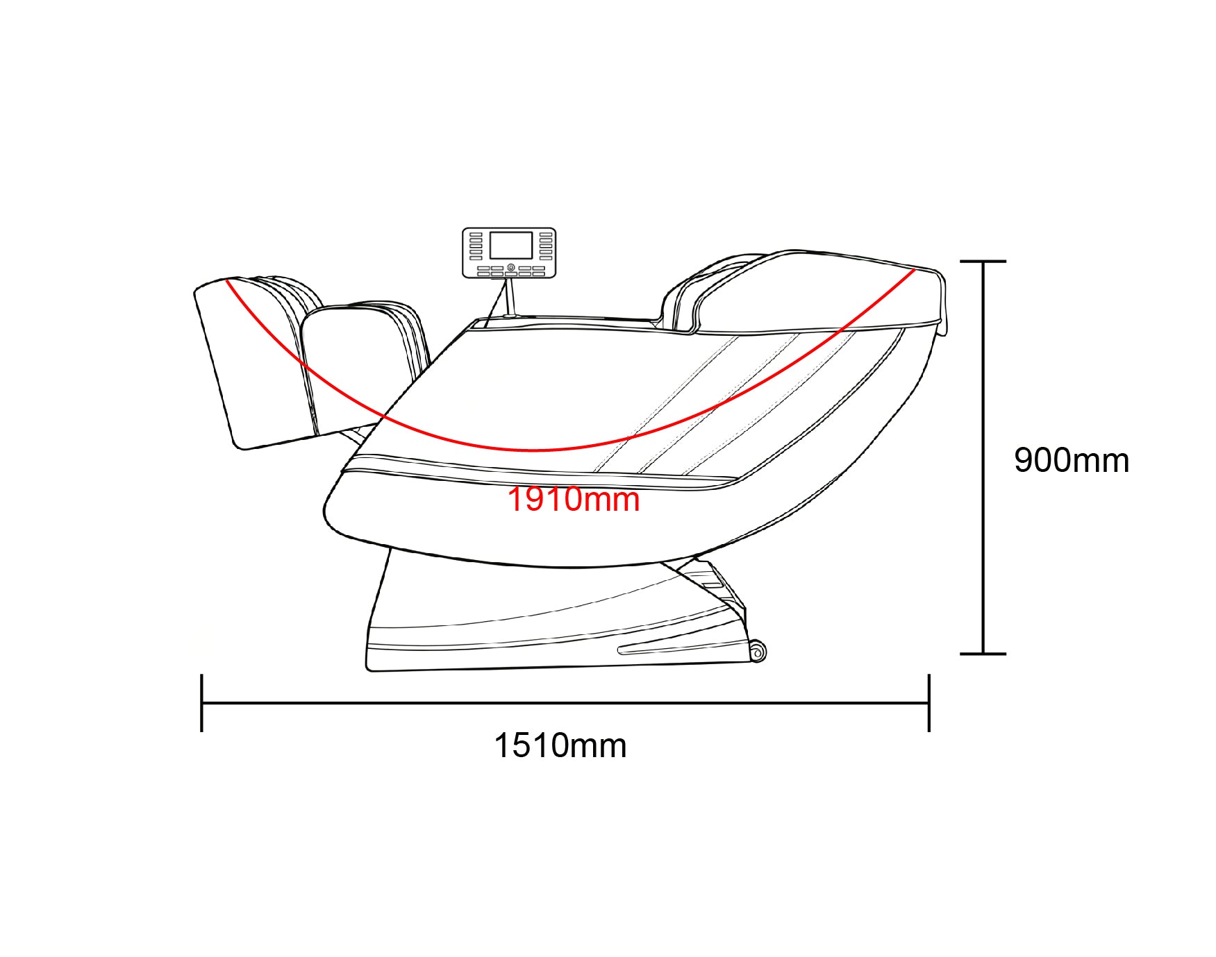 Sanotechnik - VITALORA Luxus-Massagesessel – Schwarz/Silber 74x147x108 cm