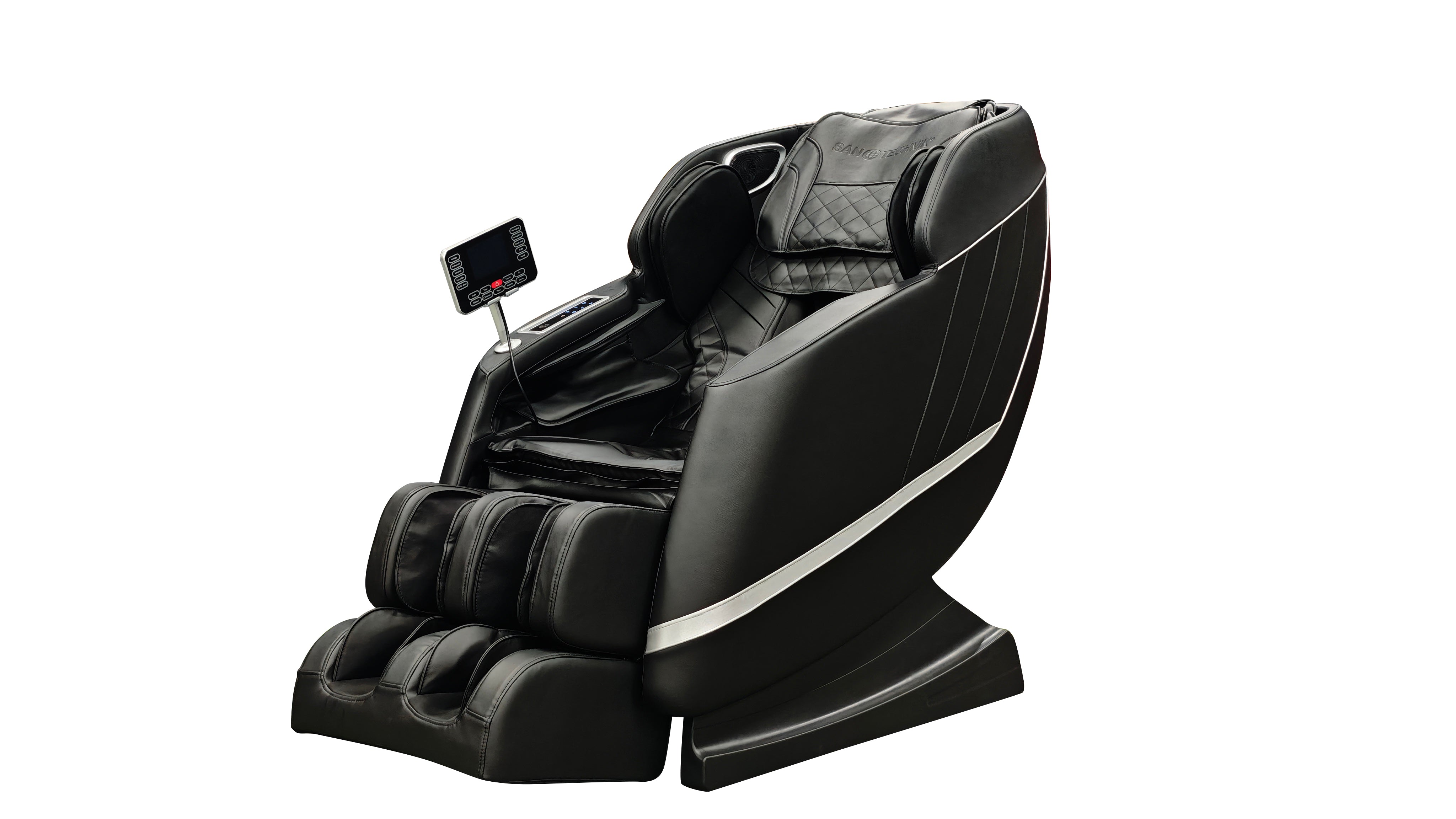 Sanotechnik - VITALORA Luxus-Massagesessel – Schwarz/Silber 74x147x108 cm