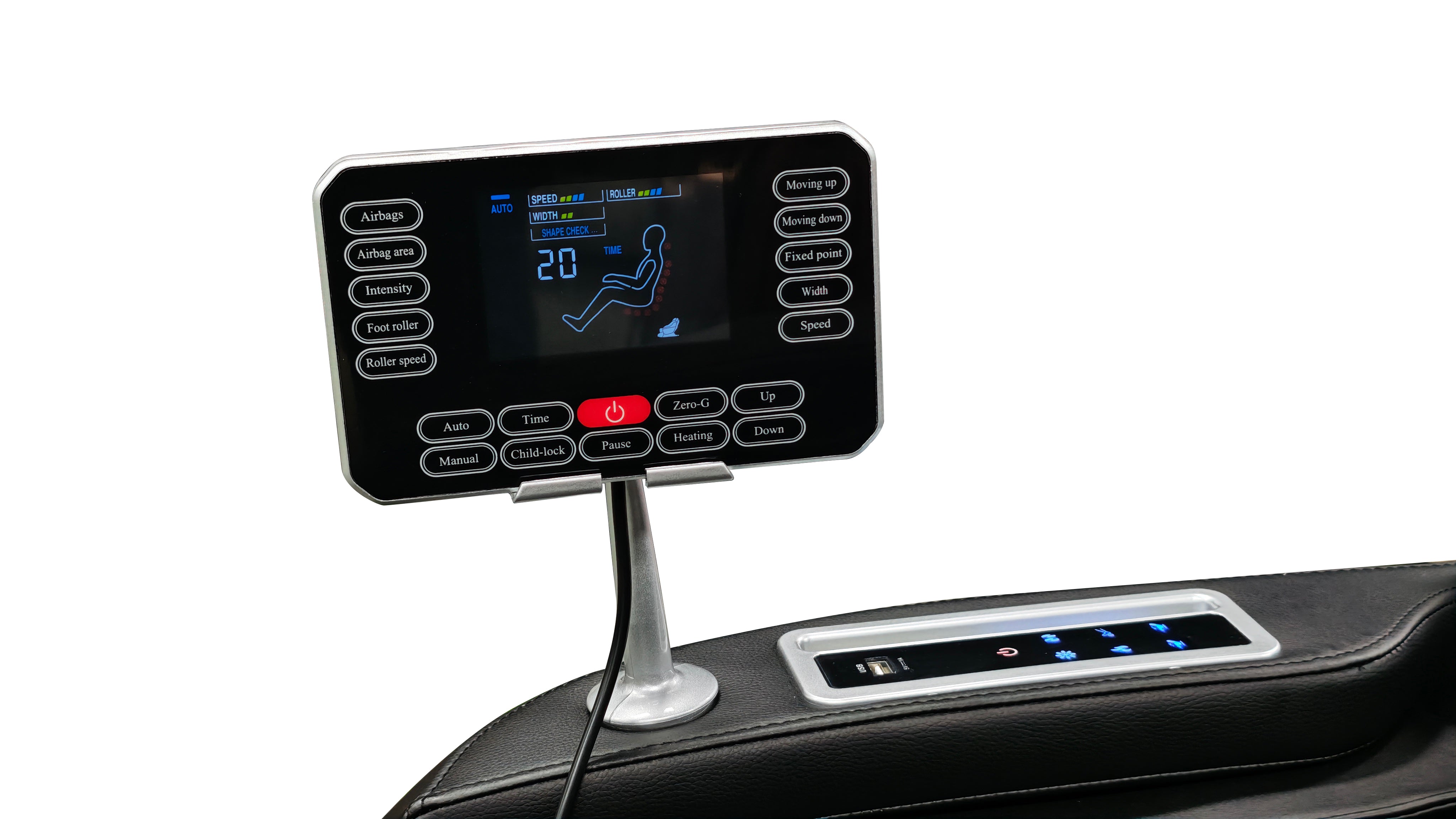 Sanotechnik - VITALORA Luxus-Massagesessel – Schwarz/Silber 74x147x108 cm