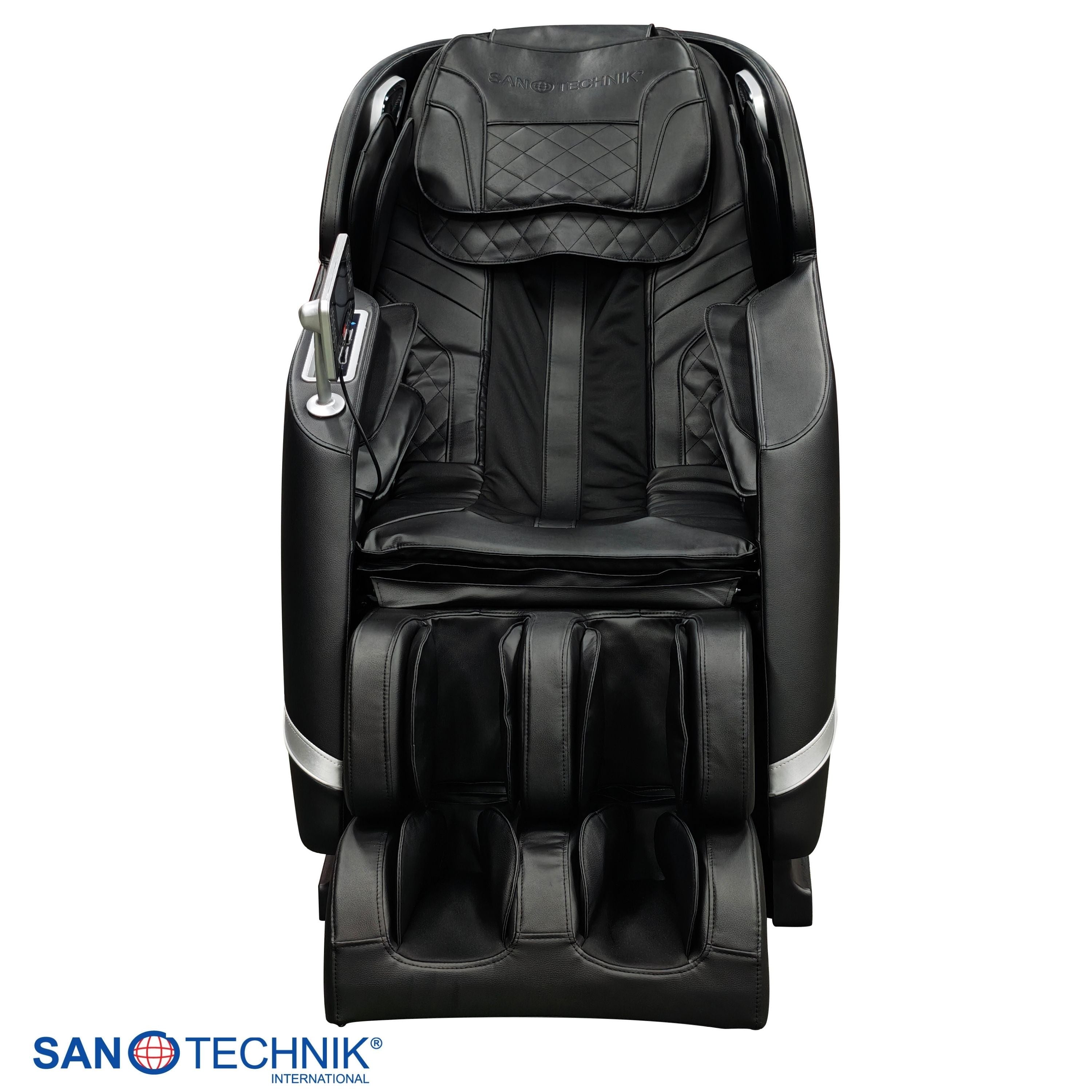 Sanotechnik - VITALORA Luxus-Massagesessel – Schwarz/Silber 74x147x108 cm