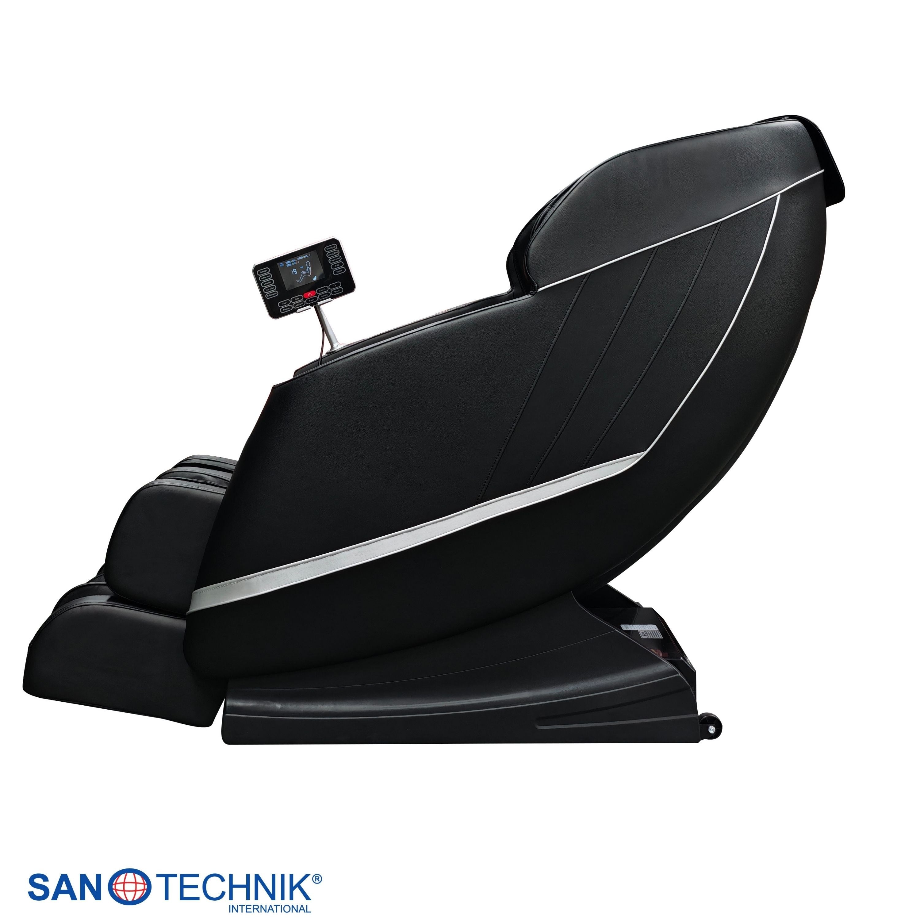 Sanotechnik - VITALORA Luxus-Massagesessel – Schwarz/Silber 74x147x108 cm