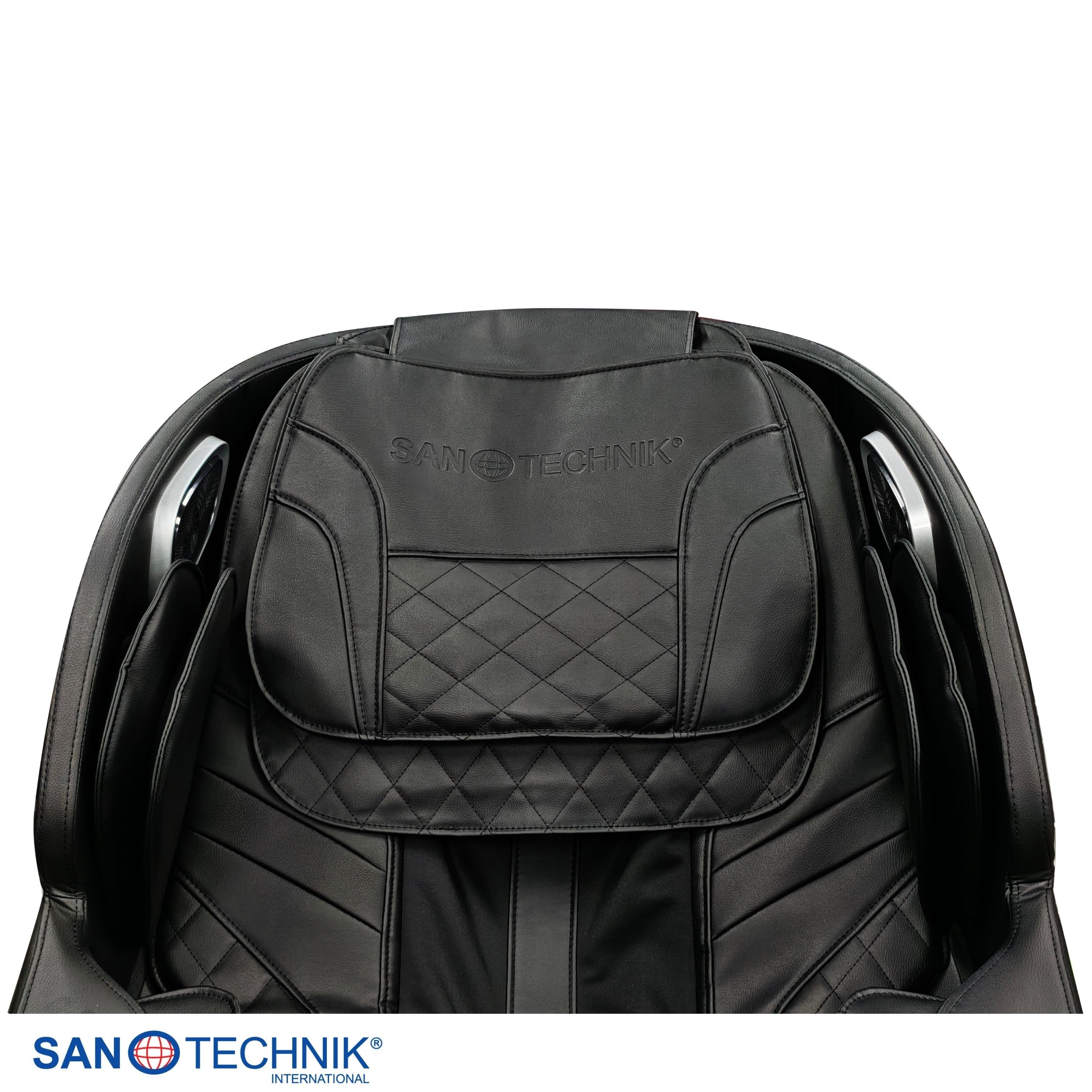 Sanotechnik - VITALORA Luxus-Massagesessel – Schwarz/Silber 74x147x108 cm