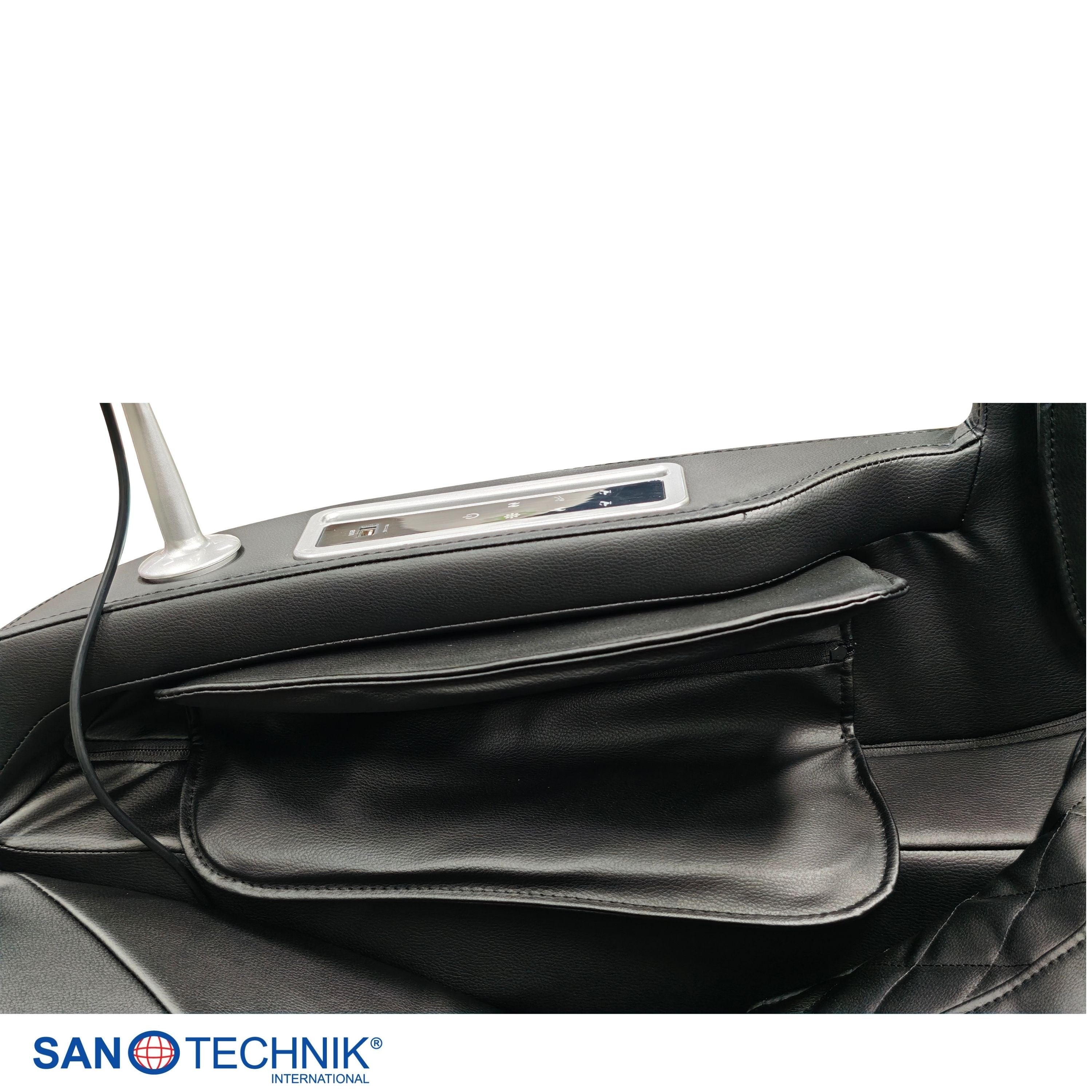 Sanotechnik - VITALORA Luxus-Massagesessel – Schwarz/Silber 74x147x108 cm
