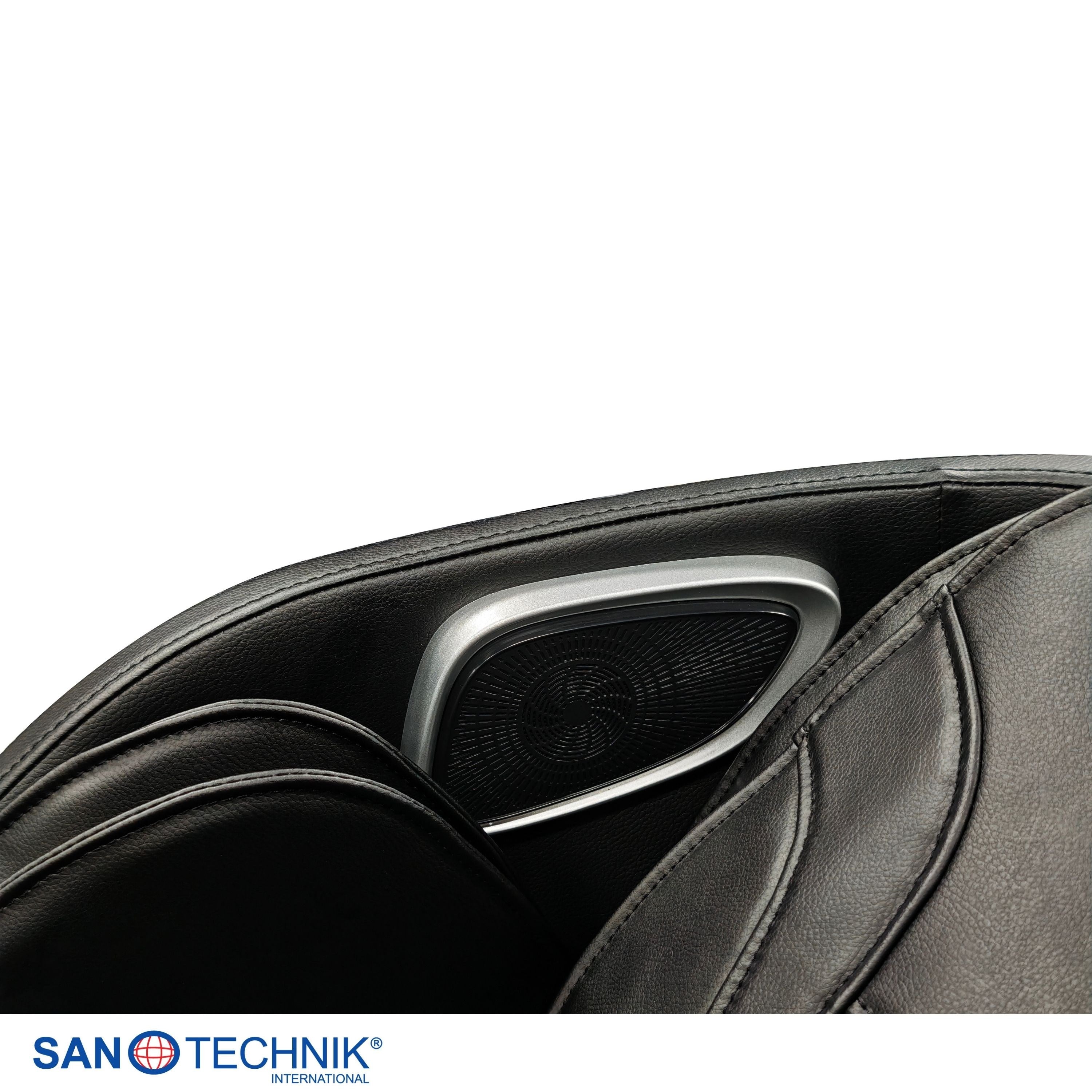 Sanotechnik - VITALORA Luxus-Massagesessel – Schwarz/Silber 74x147x108 cm