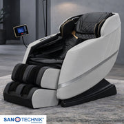Sanotechnik - CALMORA Luxus-Massagesessel – Weiß/Schwarz 74x147x108 cm