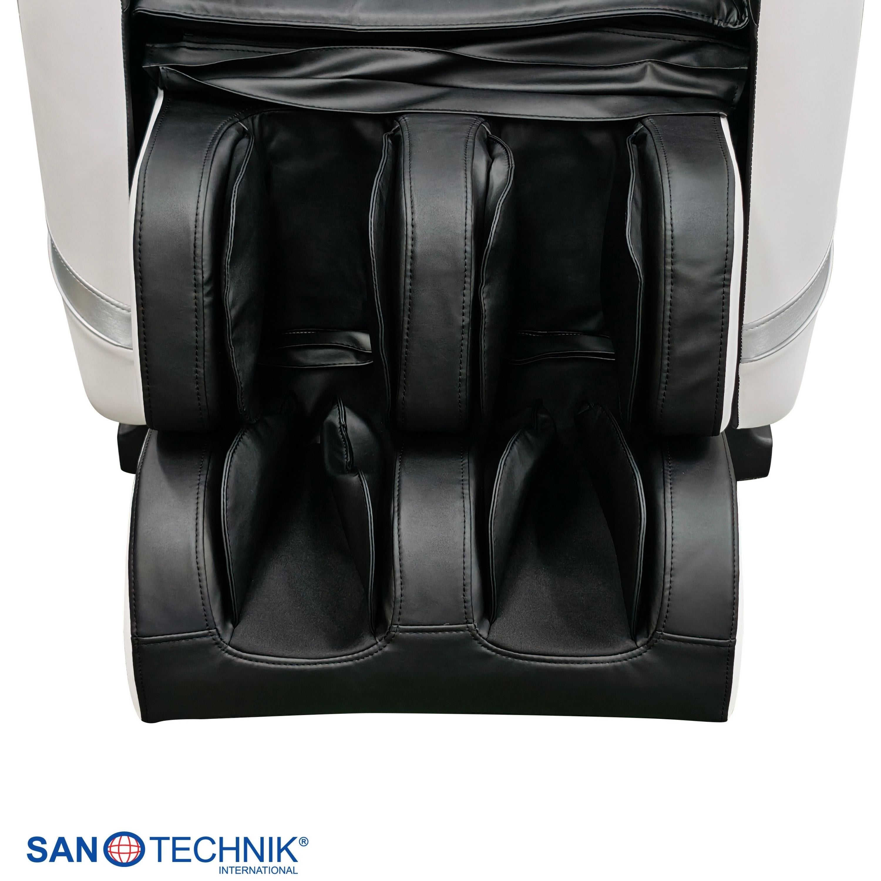 Sanotechnik - CALMORA Luxus-Massagesessel – Weiß/Schwarz 74x147x108 cm