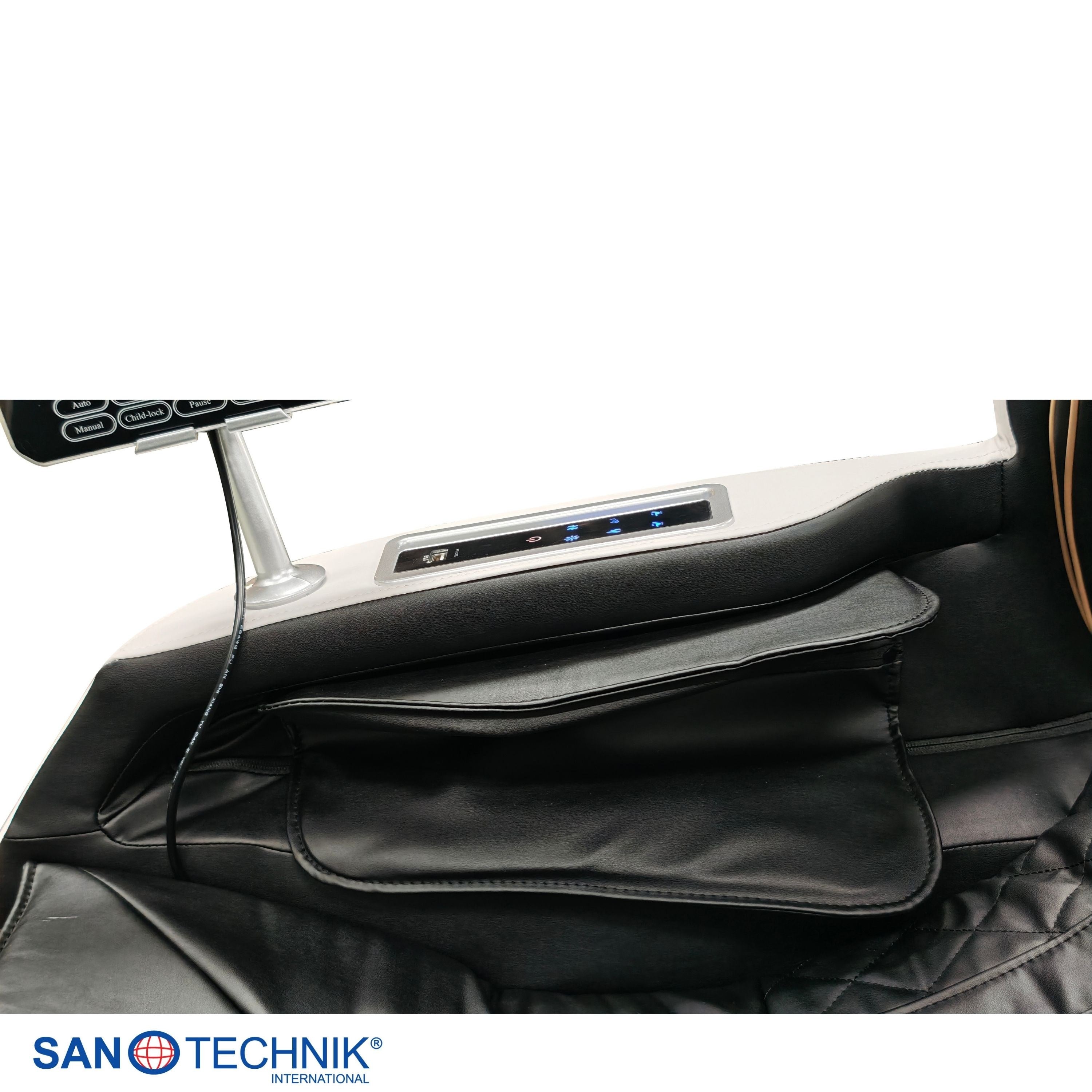 Sanotechnik - CALMORA Luxus-Massagesessel – Weiß/Schwarz 74x147x108 cm