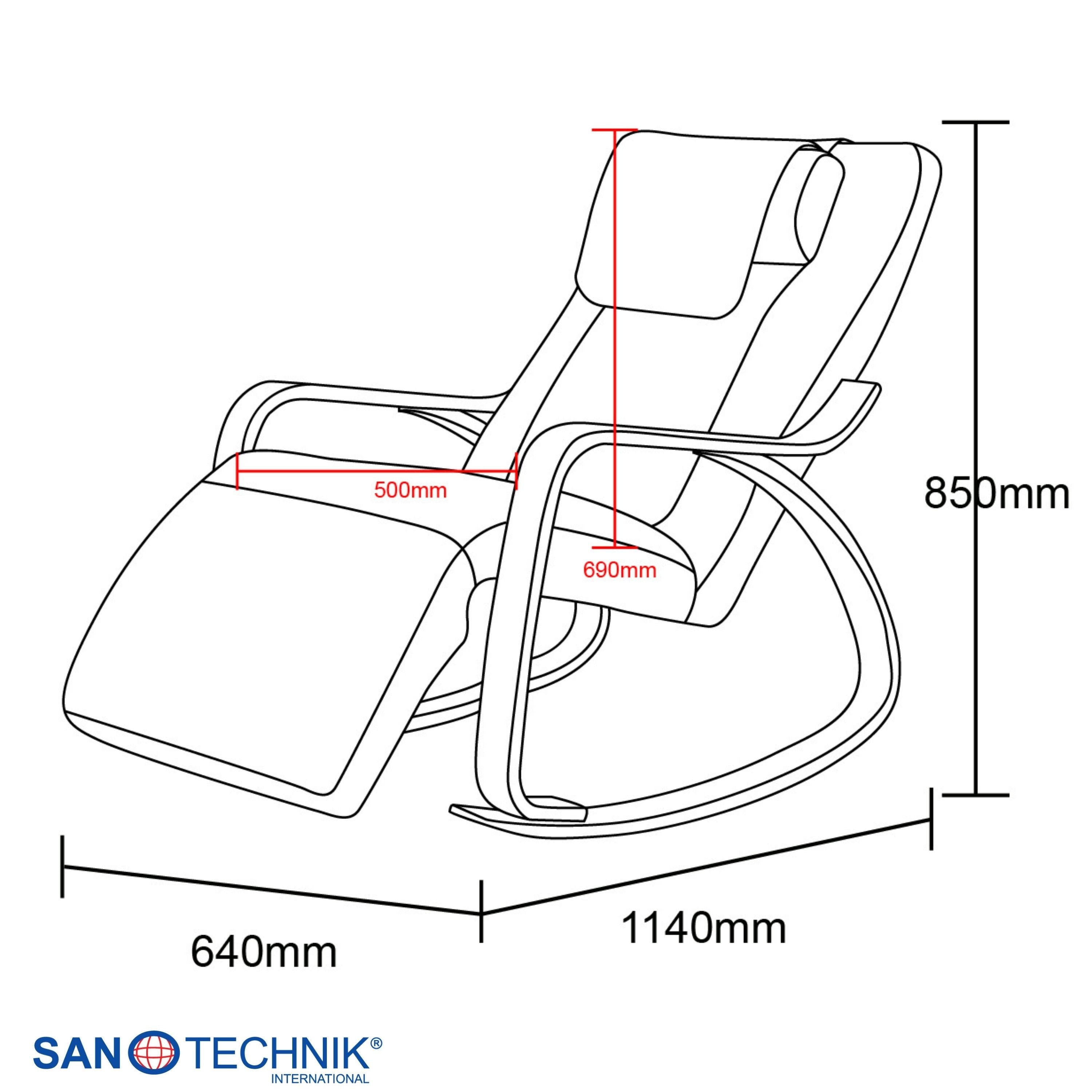 Sanotechnik - LIGORA Komfort-Schaukelstuhl mit Fußteil grau  64x114x85 cm
