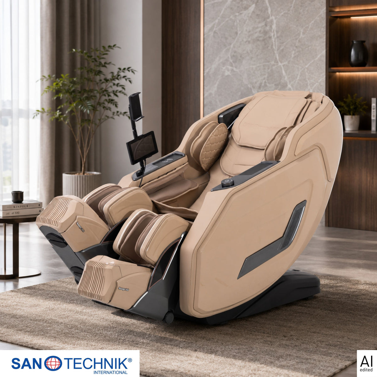 Sanotechnik - AVORA Luxus-Massagesessel - Beige 75x164x110 cm