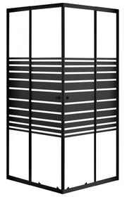 Sanotechnik - Eckeinstieg,schwarz 78-90x190cm Streifen