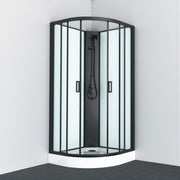 Sanotechnik - Komplett duschkabine BALATON 1 schwarz 90x90x203cm
