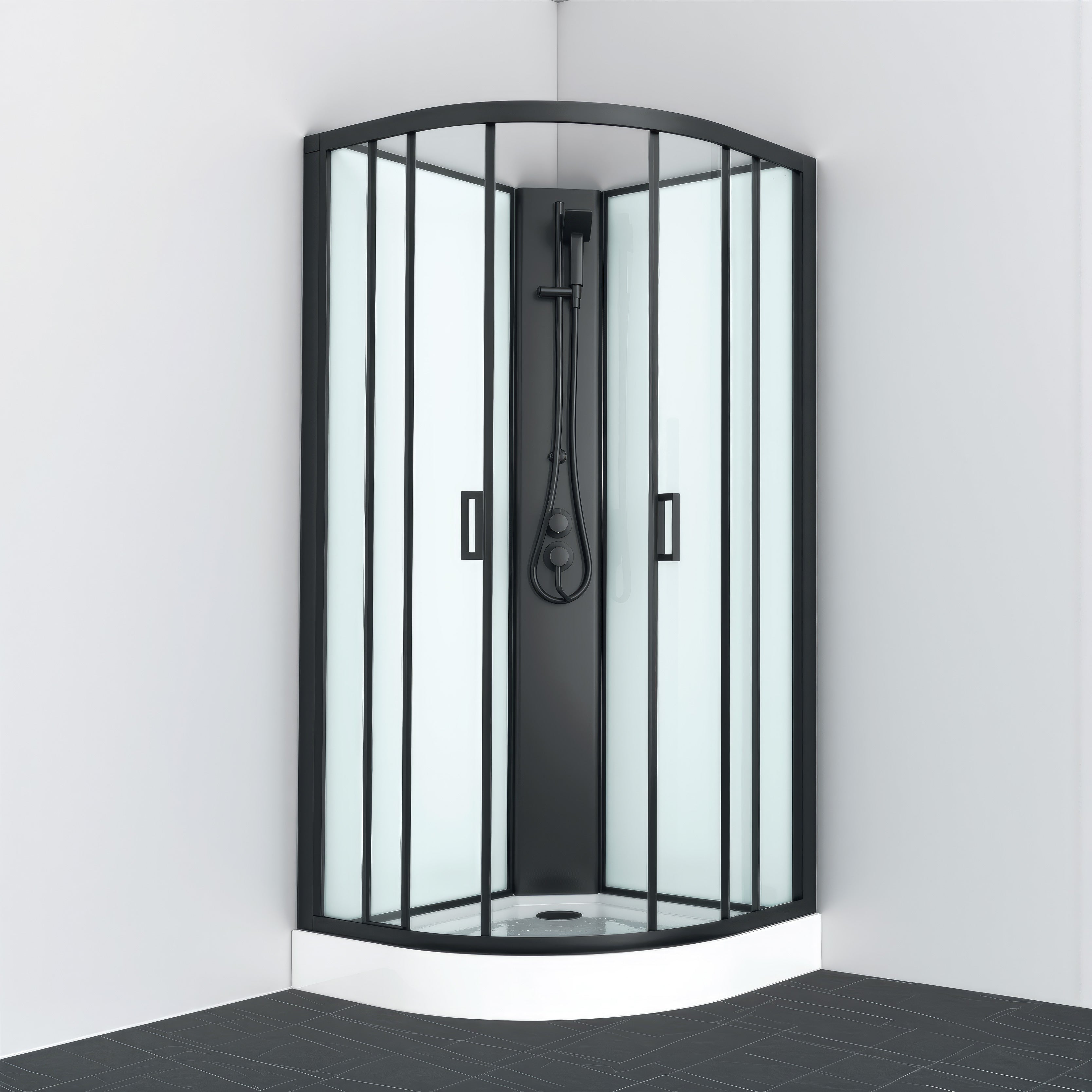 Sanotechnik - Komplett duschkabine BALATON 1 schwarz 90x90x203cm