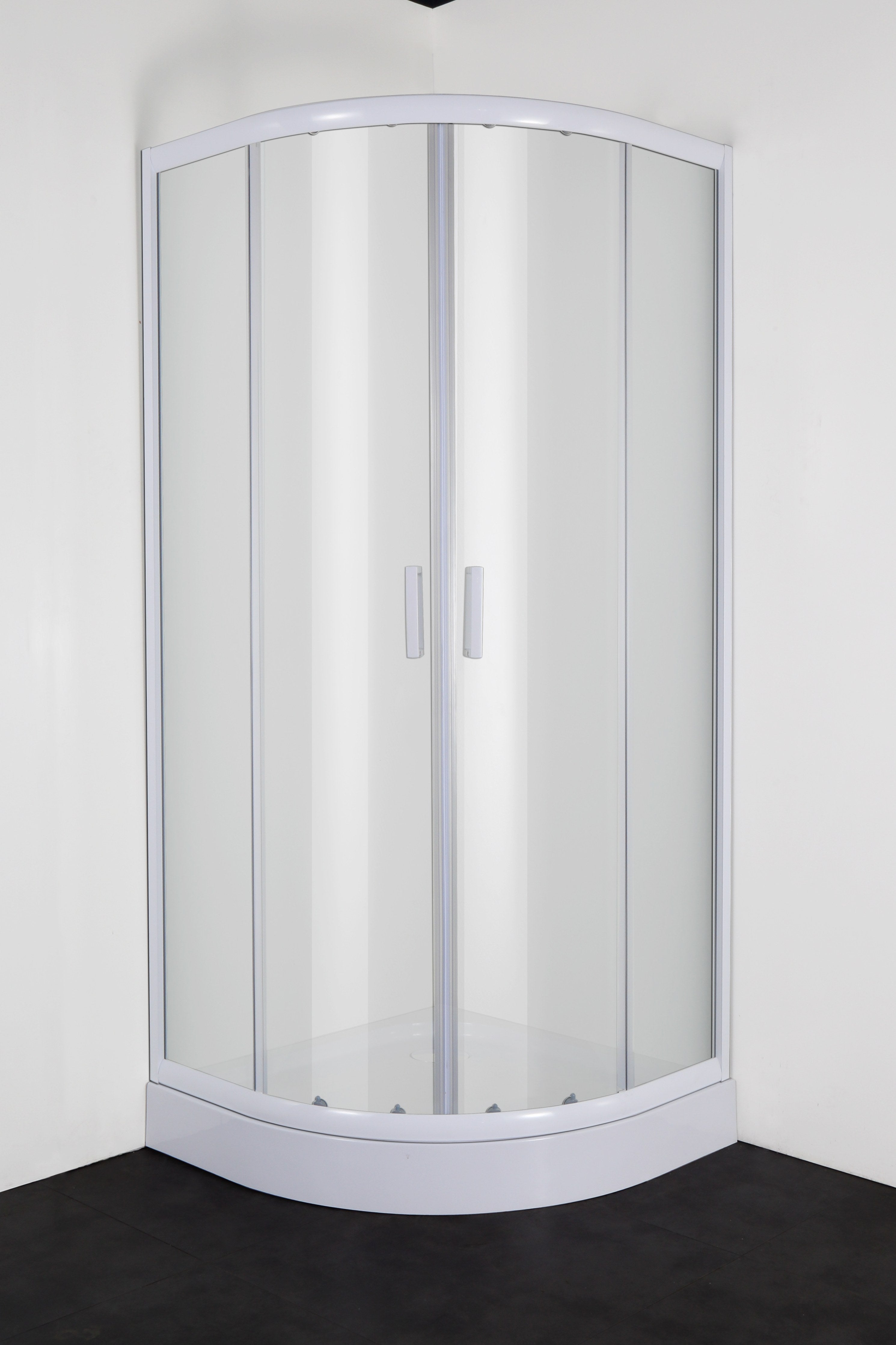 Sanotechnik - Runddusche m.2 Schiebet. weiß 89-90x89-90x190cm