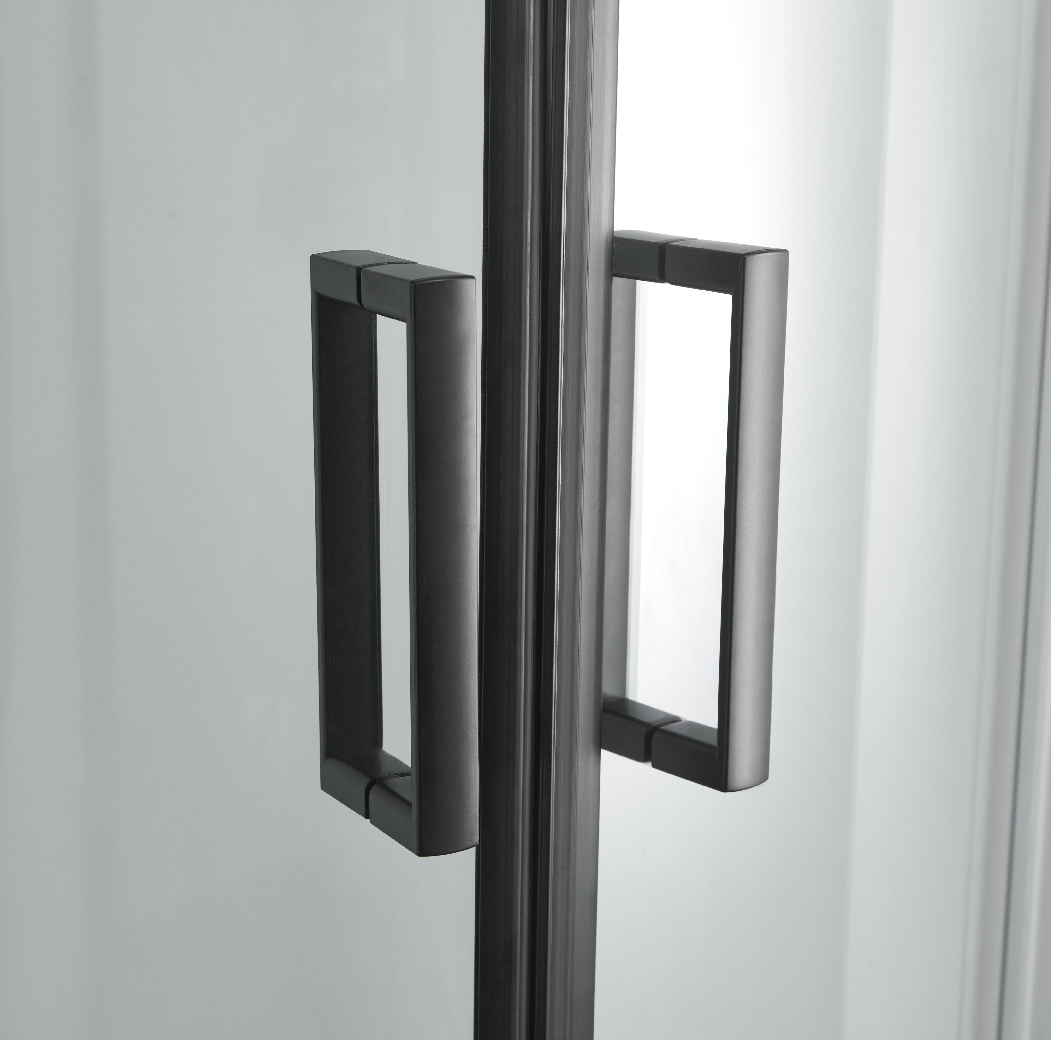 Sanotechnik - Rundduschk. mit 2 Schiebetüren schwarz 78-80x78-80x195cm