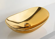 Sanotechnik - Keramik Aufbauwaschtisch gold 60x36x16cm