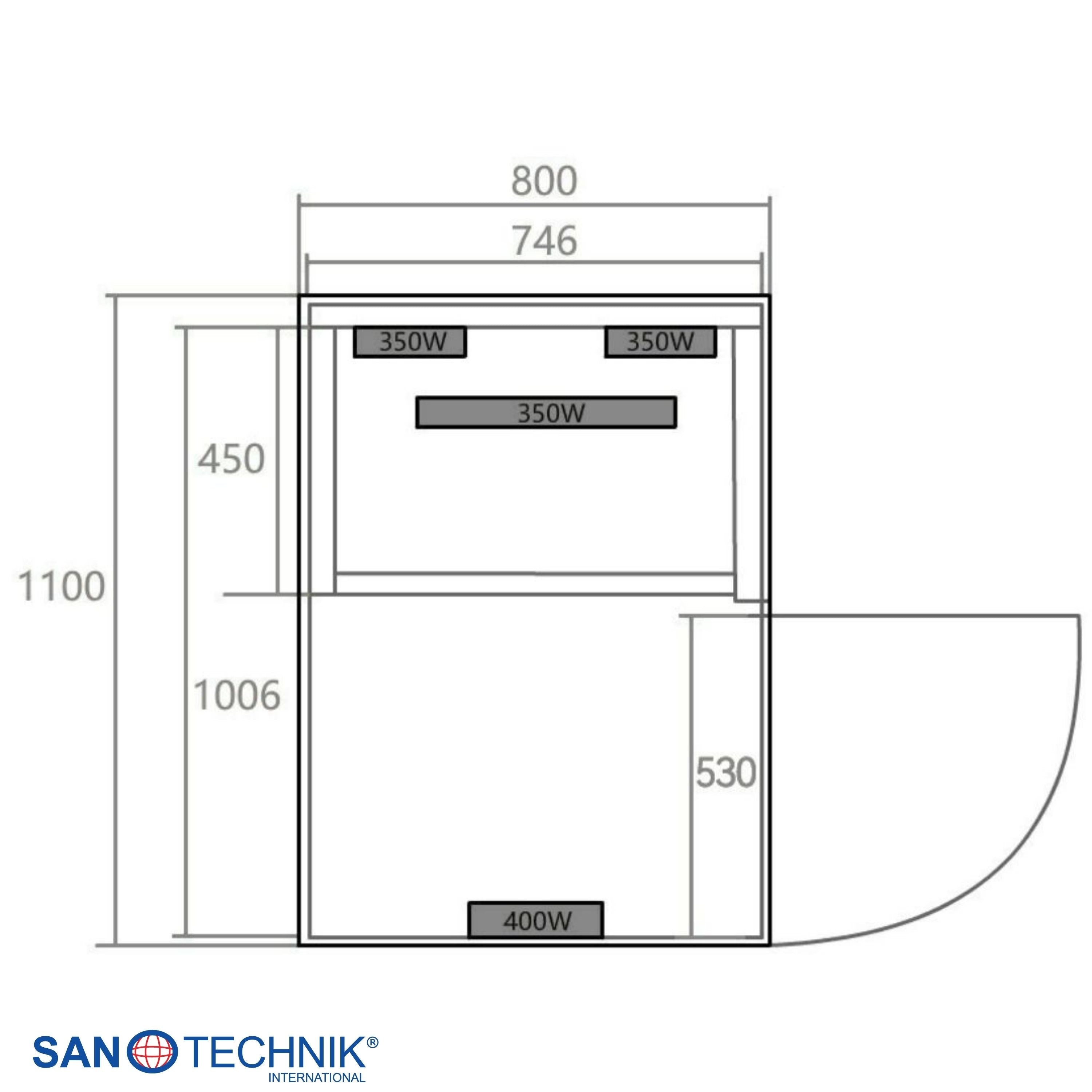 Sanotechnik - NORDISK 1 Infrarotkabine für 1 Person 80x110x190 cm