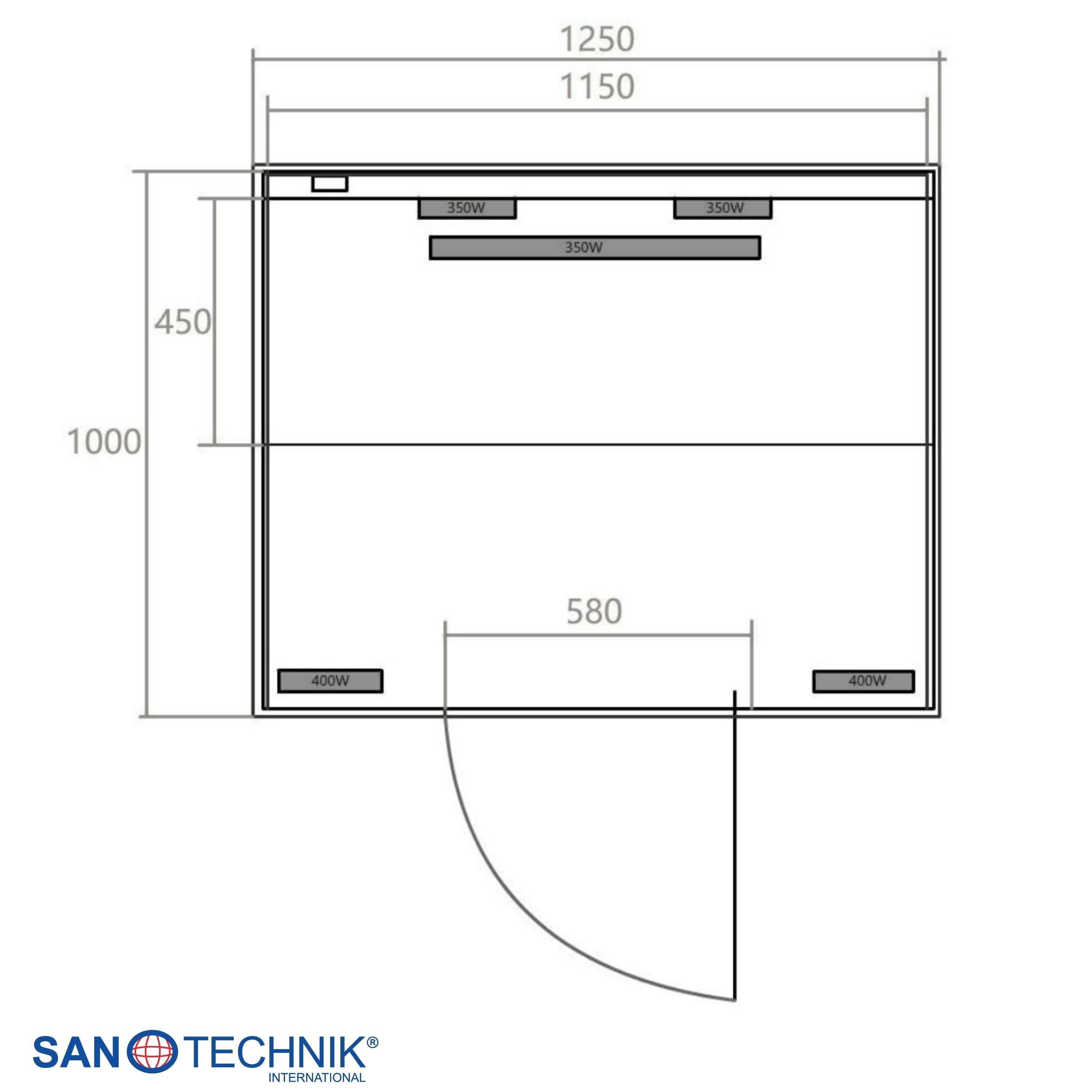 Sanotechnik - NORDISK 2 Infrarotkabine für 2 Personen 125x100x190 cm