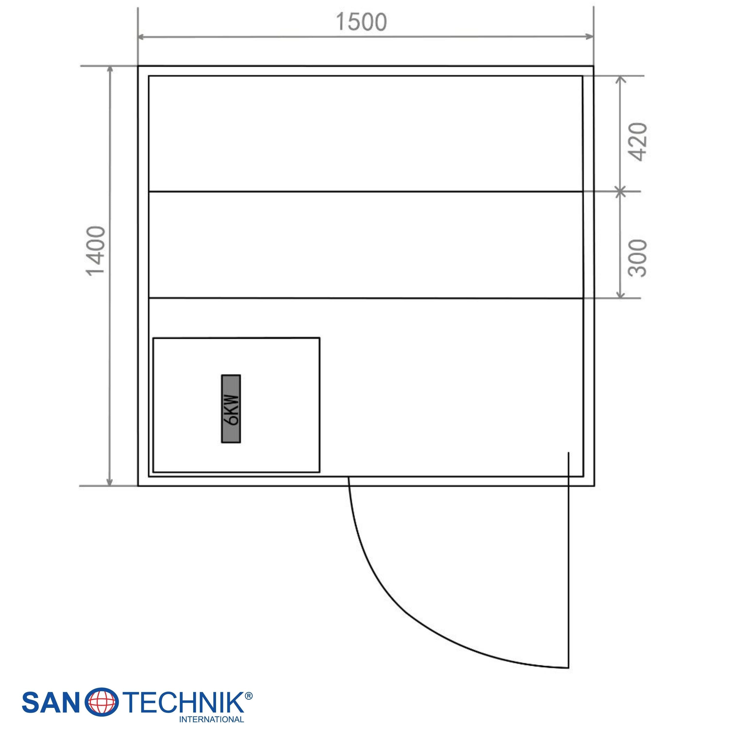 Sanotechnik - LUXOR 2 Sauna für 3 Personen 150x140x190 cm