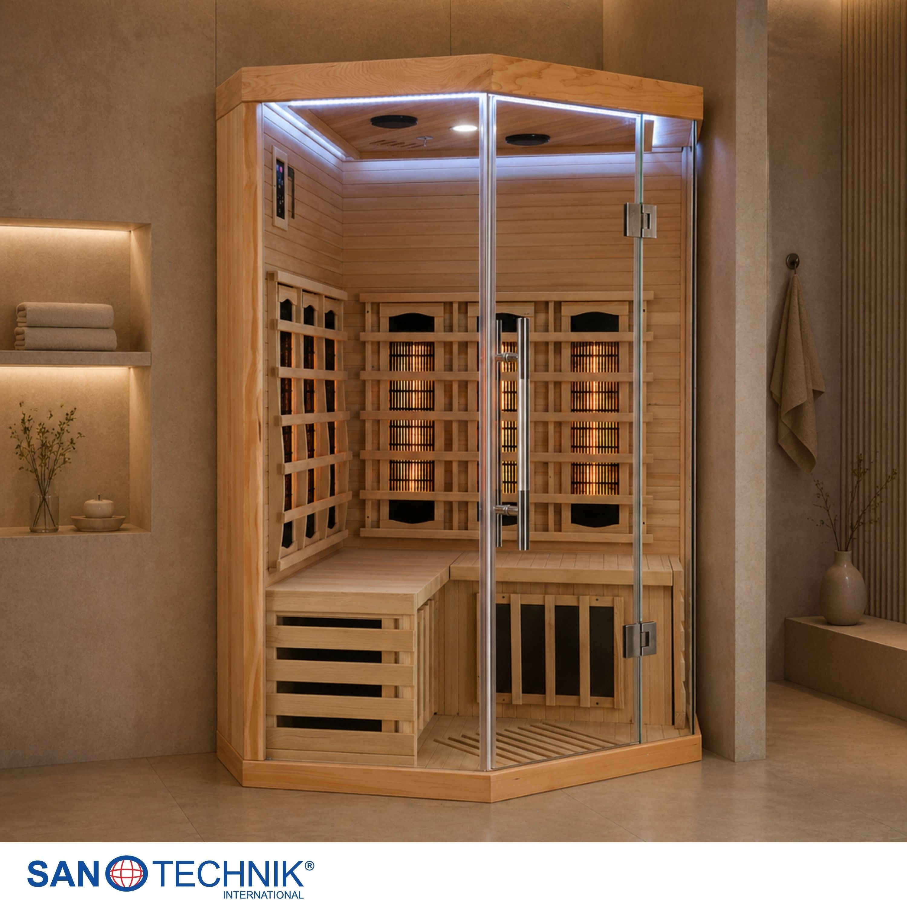 Sanotechnik - SUPREME Infrarotkabine für 2 Personen 120x120x190 cm