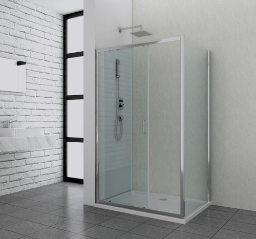 Sanotechnik - Schiebetüre chrom 118-122x195cm Soft Close