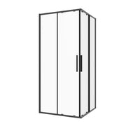 Sanotechnik - Eckdusche Schiebet.SLIMLINE 100x200cm schwarz Easy-Clean