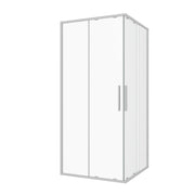 Sanotechnik - Eck-Duschkabine (Halb) chrome 70x200cm 6mm ESG Easy-Clean