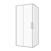 Sanotechnik - Eck-Duschkabine (Halb) chrome 120x200cm 6mm ESG Easy-Clean