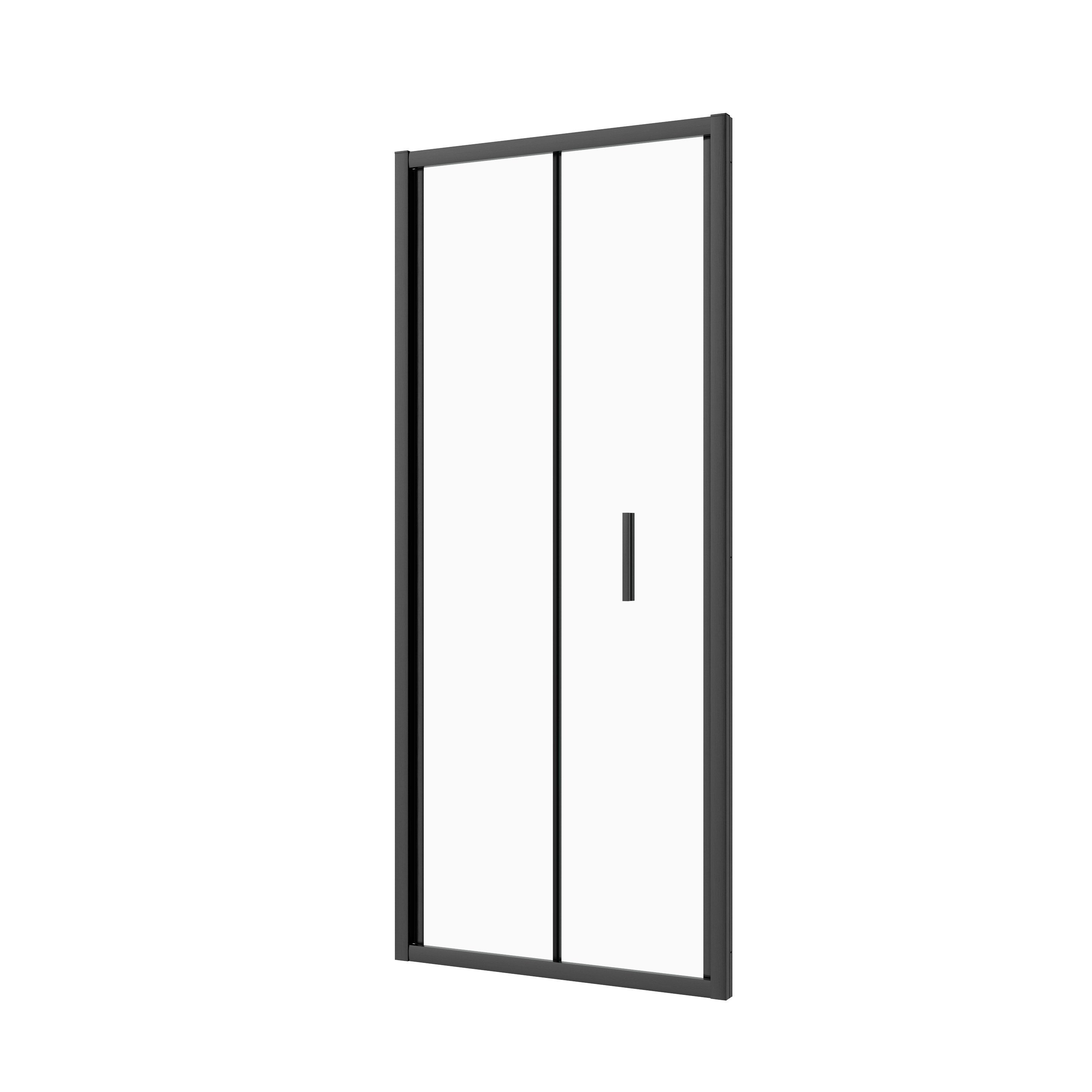 Sanotechnik - Falttür schwarz 78-82x200cm 6mm Easy-Clean