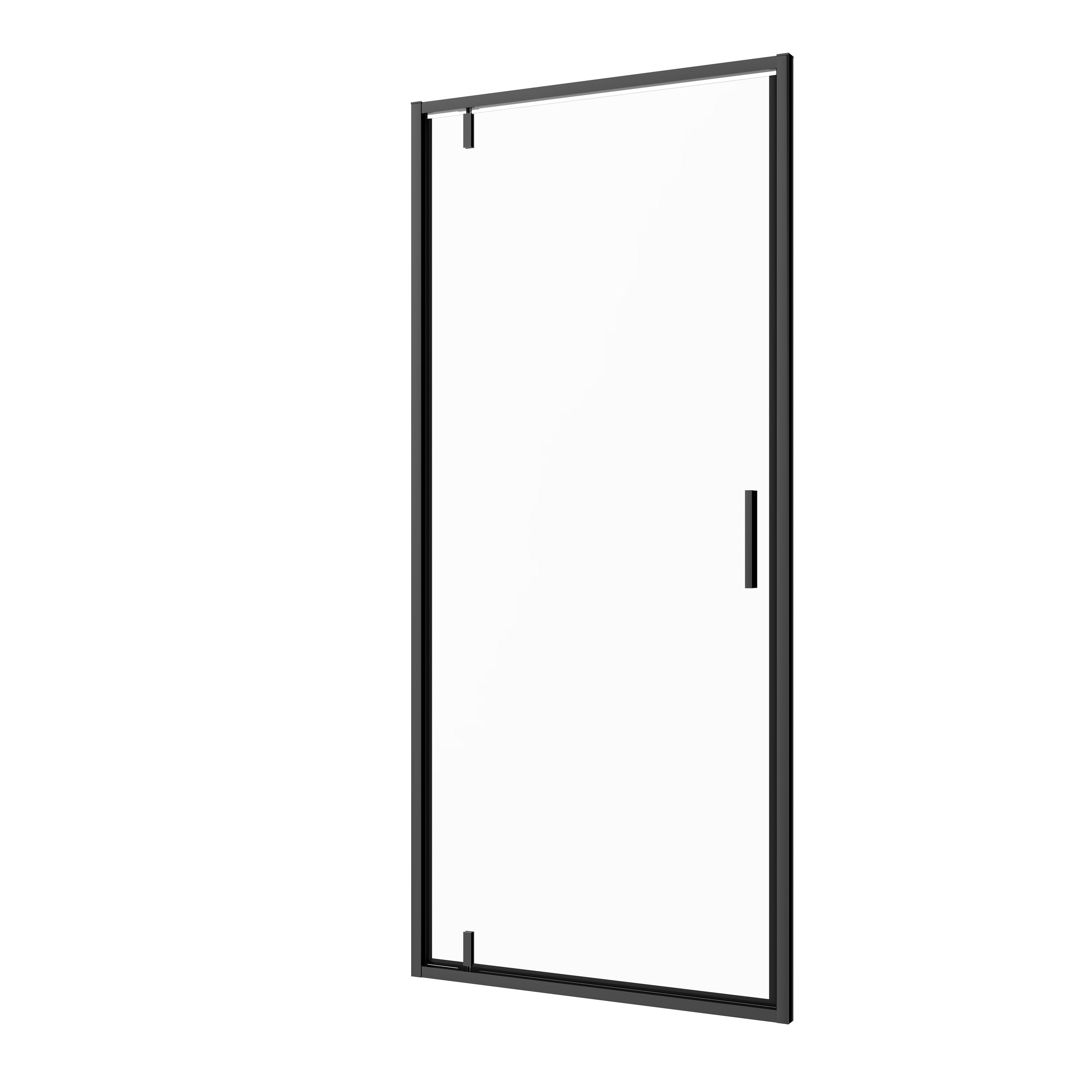 Sanotechnik - Schwenktür schwarz 80x200cm 6mm ESG Easy-Clean